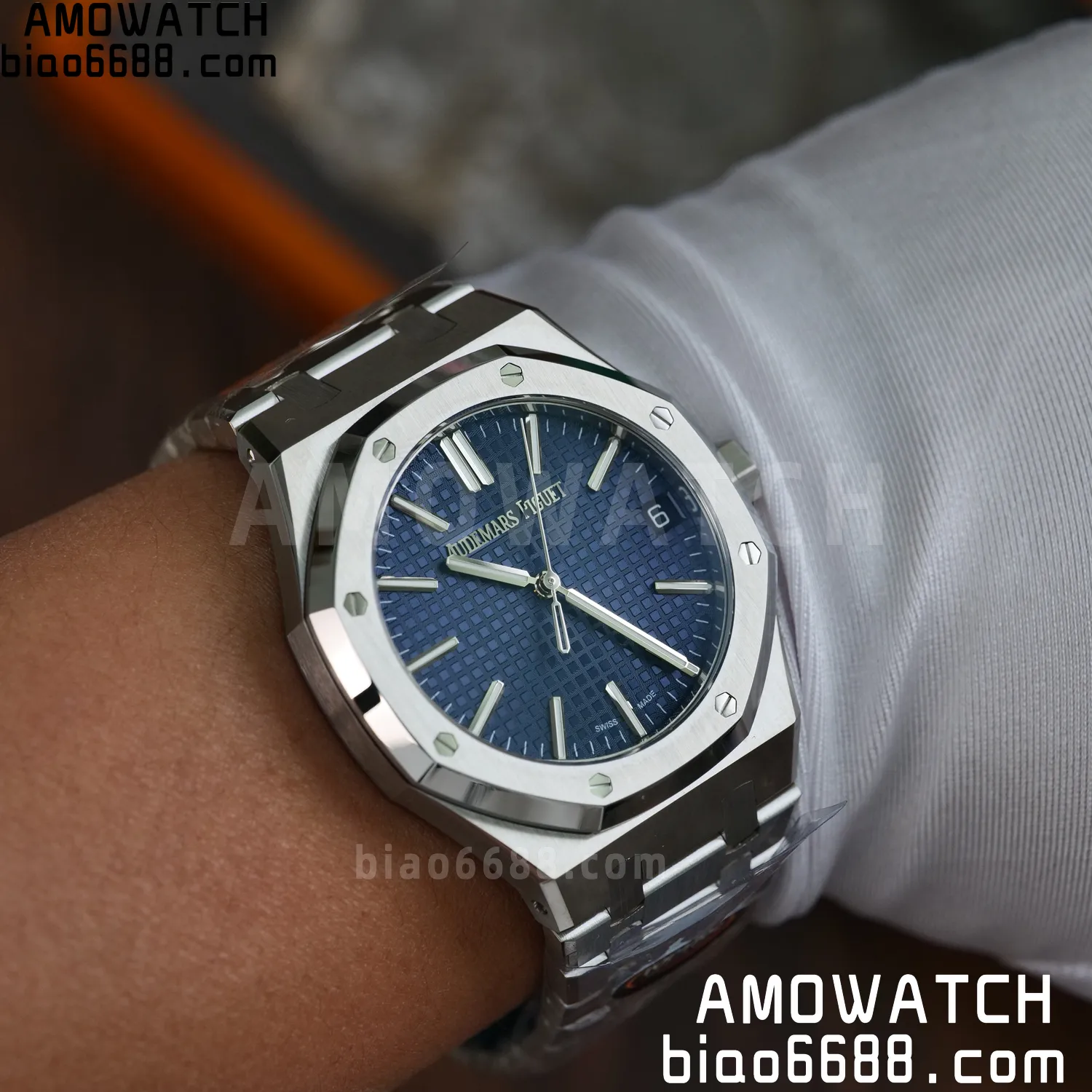 Custom Made AP Royal Oak 15510 SS TOP Factory (SW Factory Blue Dial、 DEEP Crystal) 90 c7f26b87f0071a0 AMO Watch