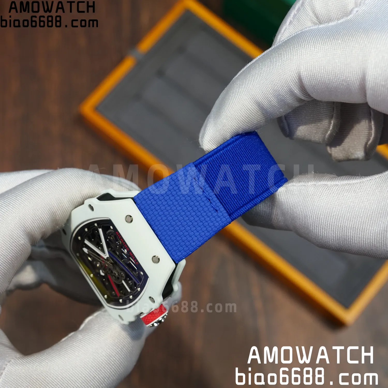 RICHARD MILLE RM67-02 White NTPT Best Edition France Dial on Blue Nylon strap CRMA7 Clone V9 81 c906c1e63cea5d9 AMO Watch