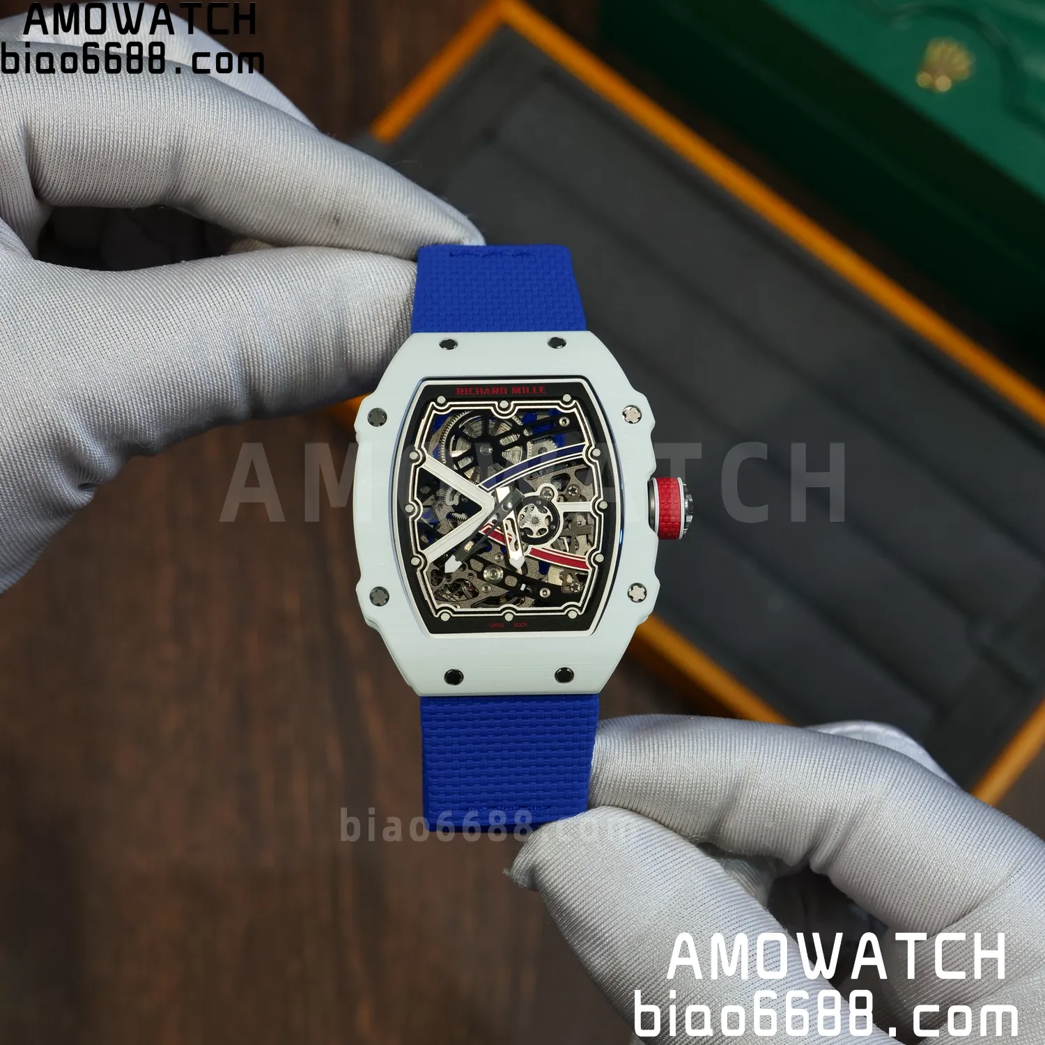 RICHARD MILLE RM67-02 White NTPT Best Edition France Dial on Blue Nylon strap CRMA7 Clone V9 77 c9e3d404d6f4bdf AMO Watch