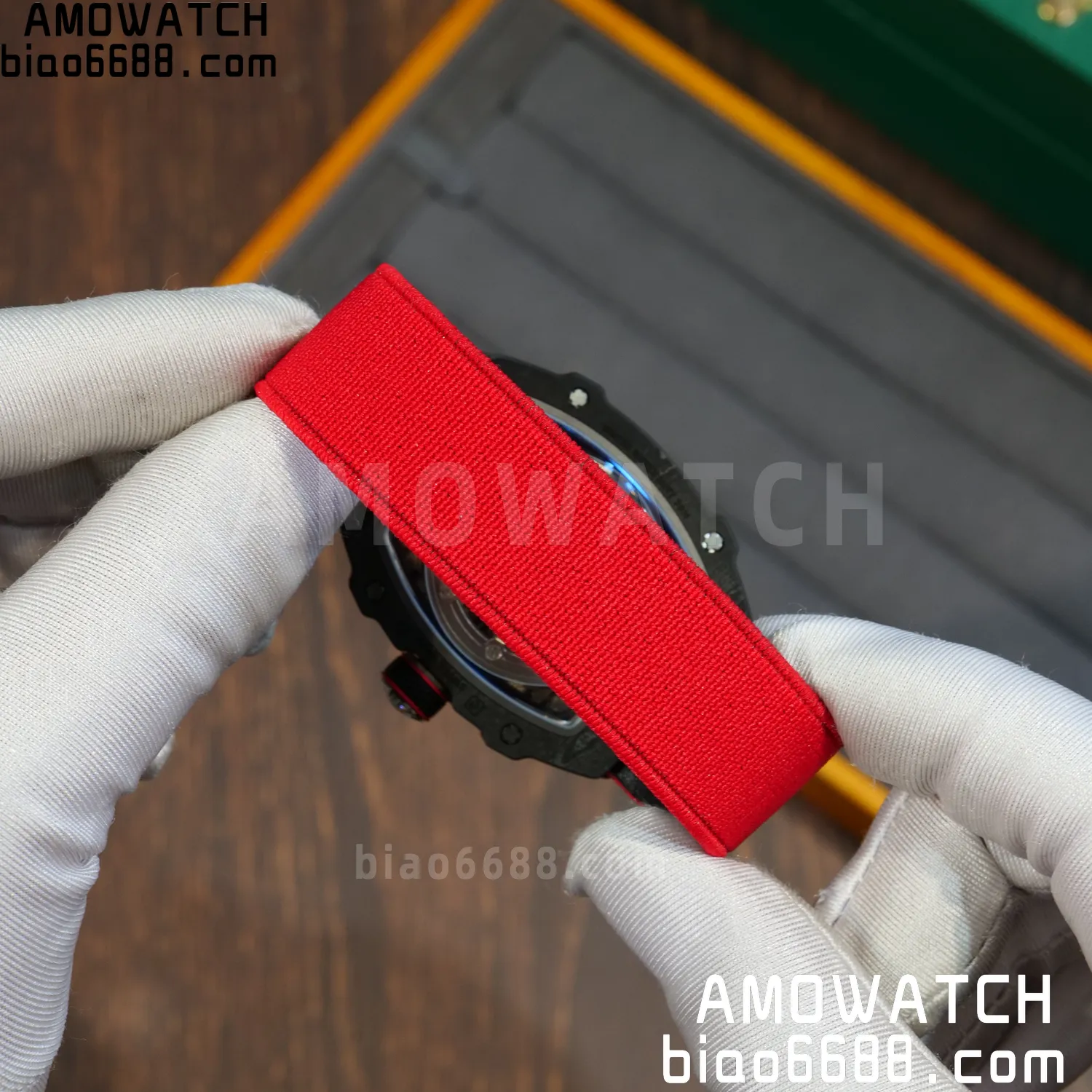 RICHARD MILLE RM67-02 Black NTPT Best Edition Italy Dial on Red Nylon strap CRMA7 Clone V9 94 ca67951813bb5a5 AMO Watch