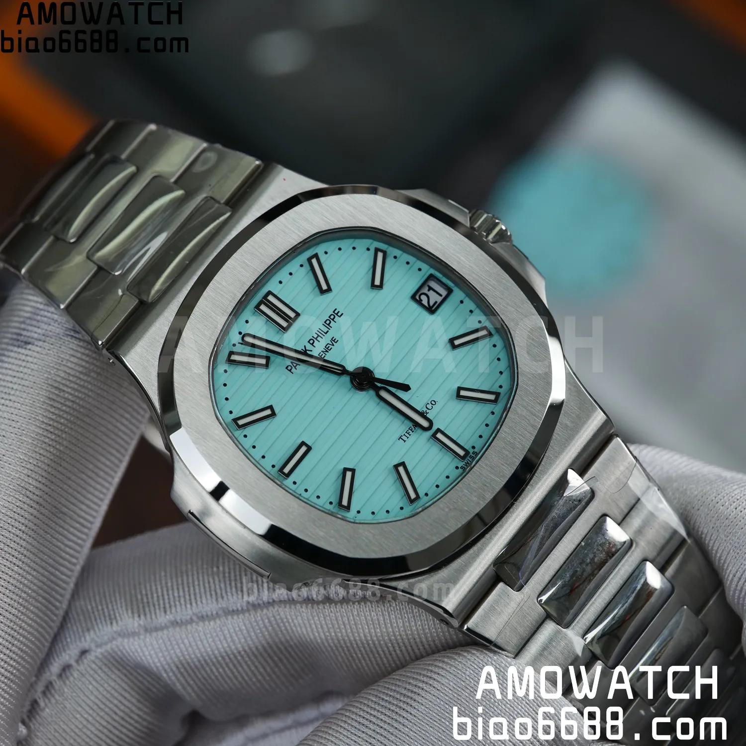 Custom Made PP Nautilus 5711 Tiffany Modified content :SW factory Tiffany Dial 、SW Pointer、DEEP crystal 75 cc060b10f01f61e 阿默表行AmoWatch