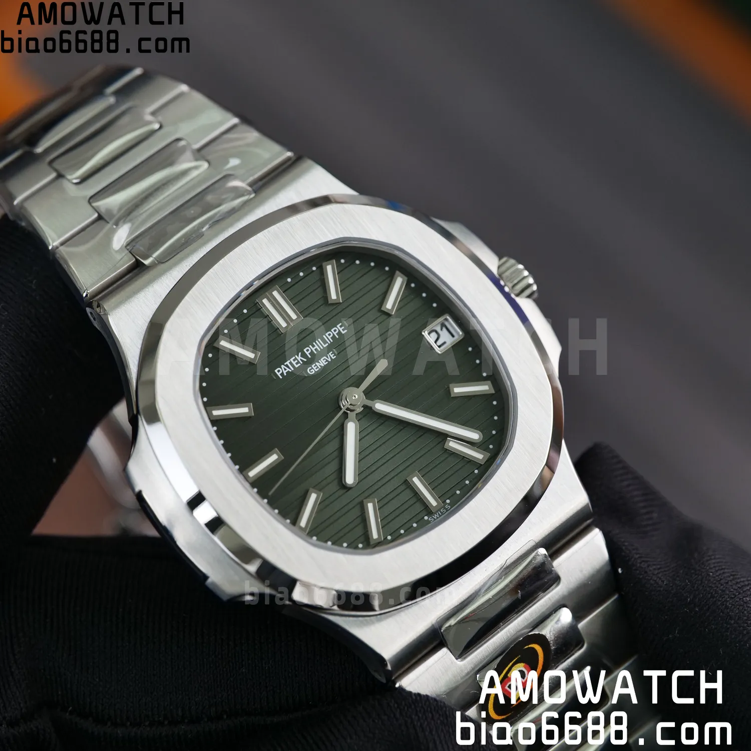 PP Nautilus 5711 DDF 1:1 Best Edition Green Dial on SS Bracelet DD330 Super Clone 76 cd6a95c951b88ce AMO Watch