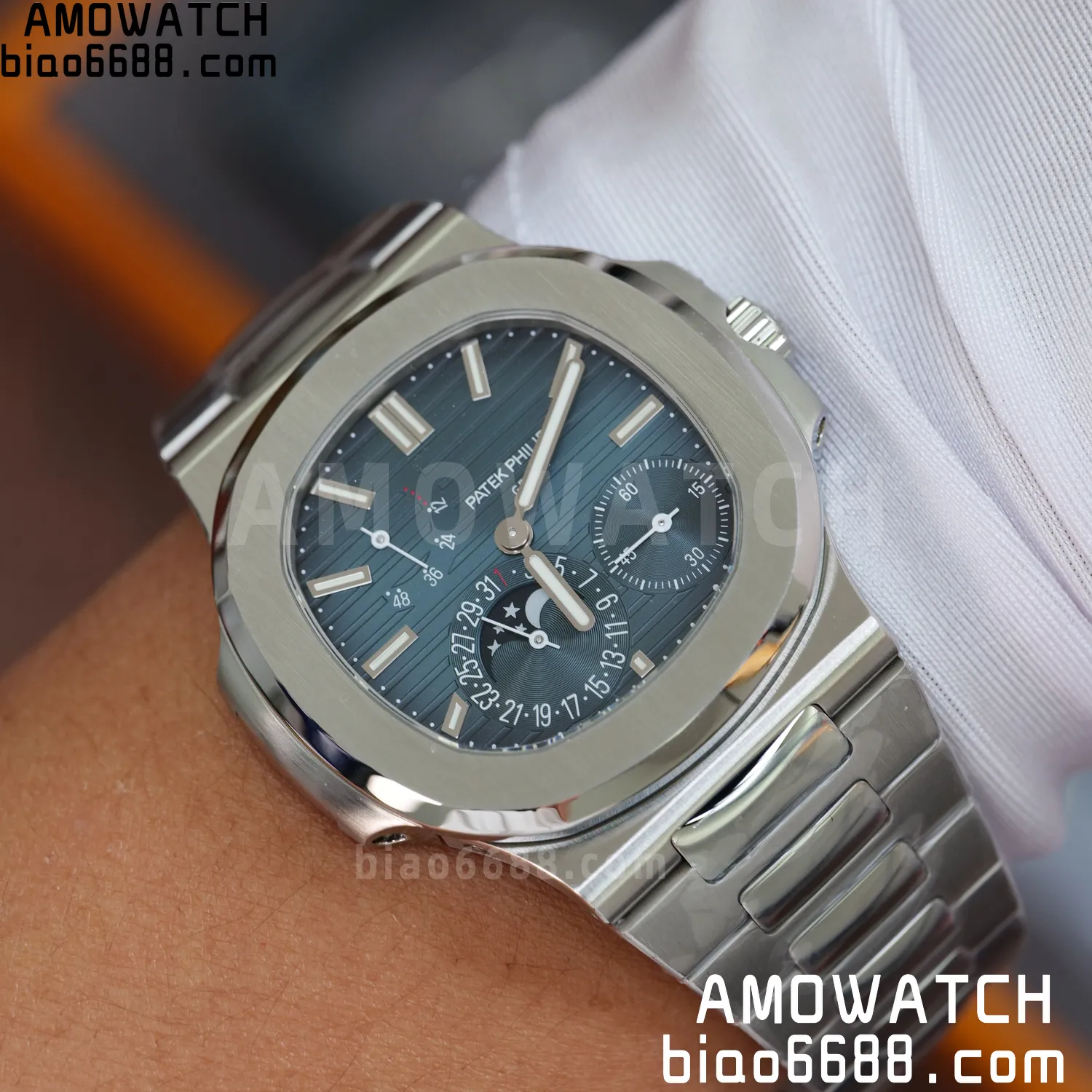 Custom Made PP Nautilus 5712 SW Dial Hands VVS Moon Phase Wheel 71 ce174d7f81fe15b AMO Watch