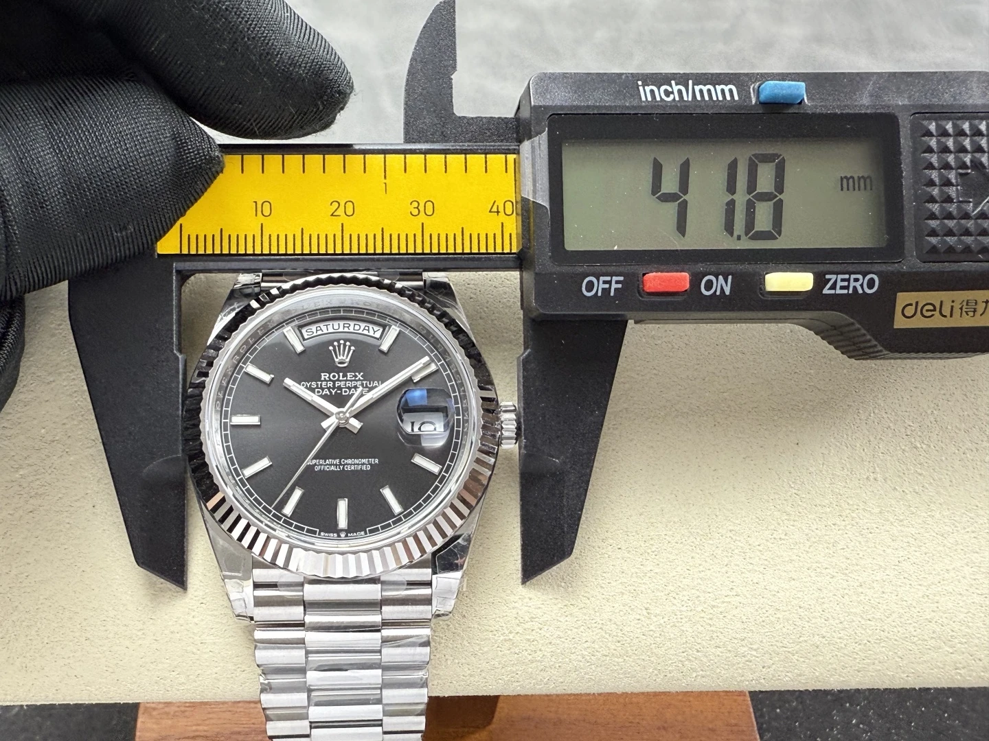 Rolex DayDate 228239 40mm VSF 1:1 Best Edition Black Dial Fluted Bezel 3255 39 d04f19529e4f509 阿默表行AmoWatch