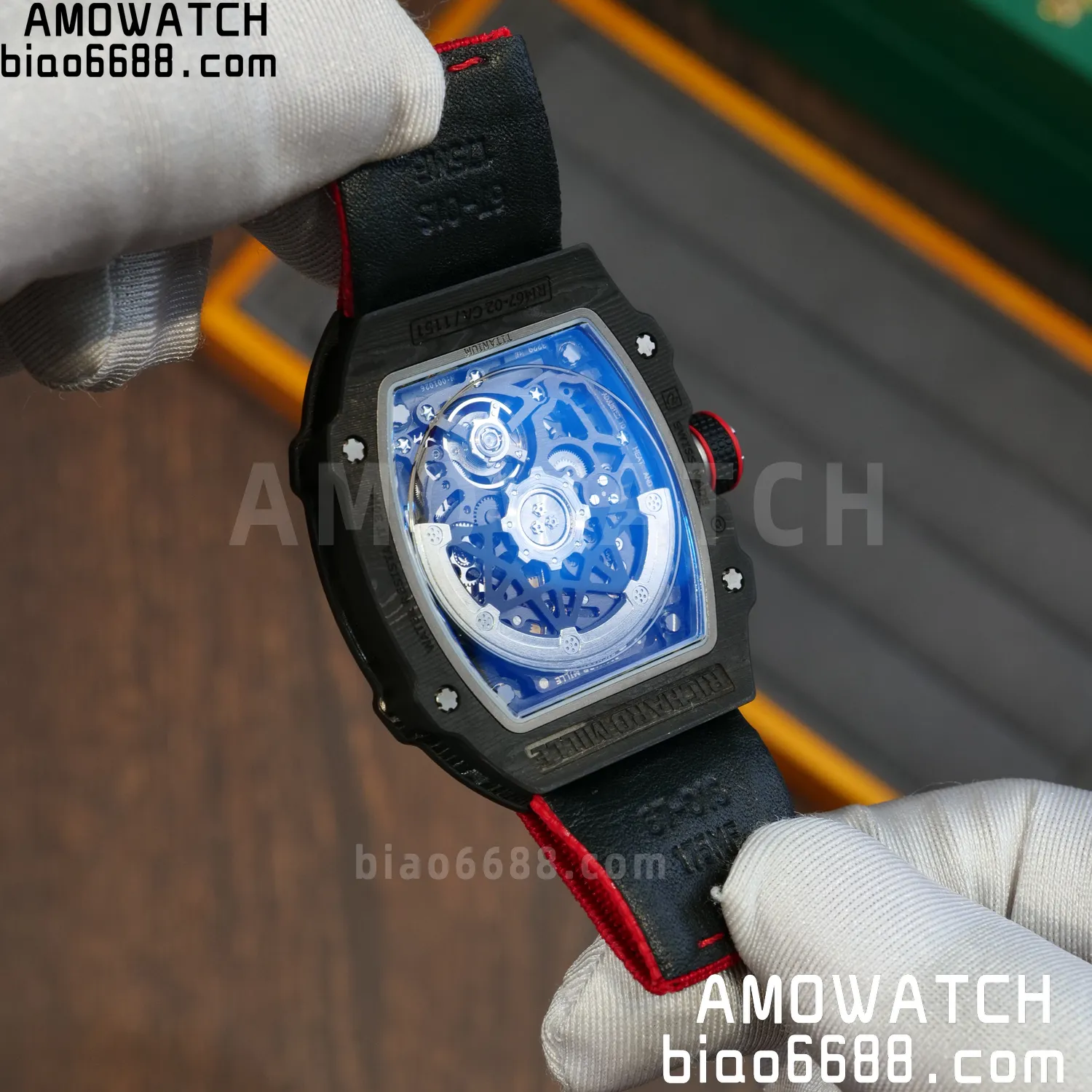 RICHARD MILLE RM67-02 Black NTPT Best Edition Italy Dial on Red Nylon strap CRMA7 Clone V9 97 d23fdb51d0b3220 AMO Watch