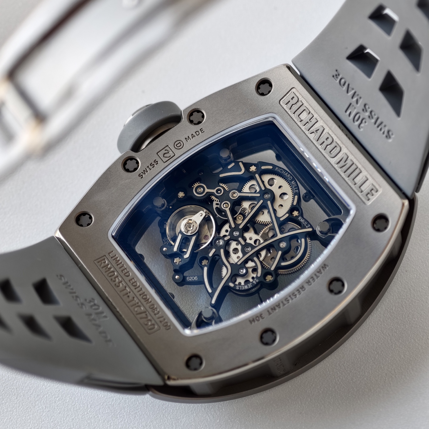 RM055 Gray Ceramic UMI 1:1 Best Edition on Shark Rubber Strap RMUL2 Free Sprung 26 d2f132730fd961b AMO Watch