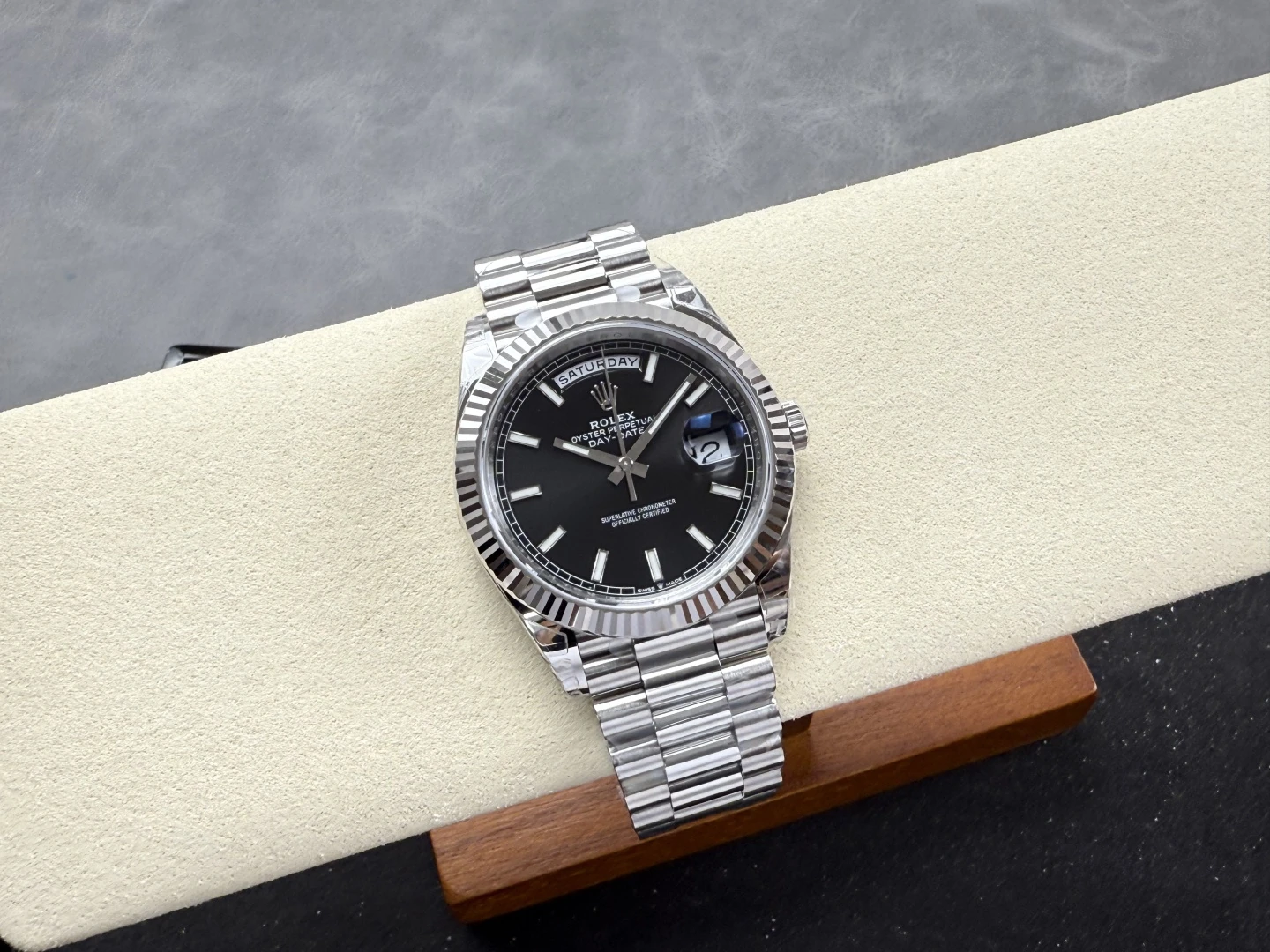 Rolex DayDate 228239 40mm VSF 1:1 Best Edition Black Dial Fluted Bezel 3255 32 d31cc3068d3bbc3 阿默表行AmoWatch