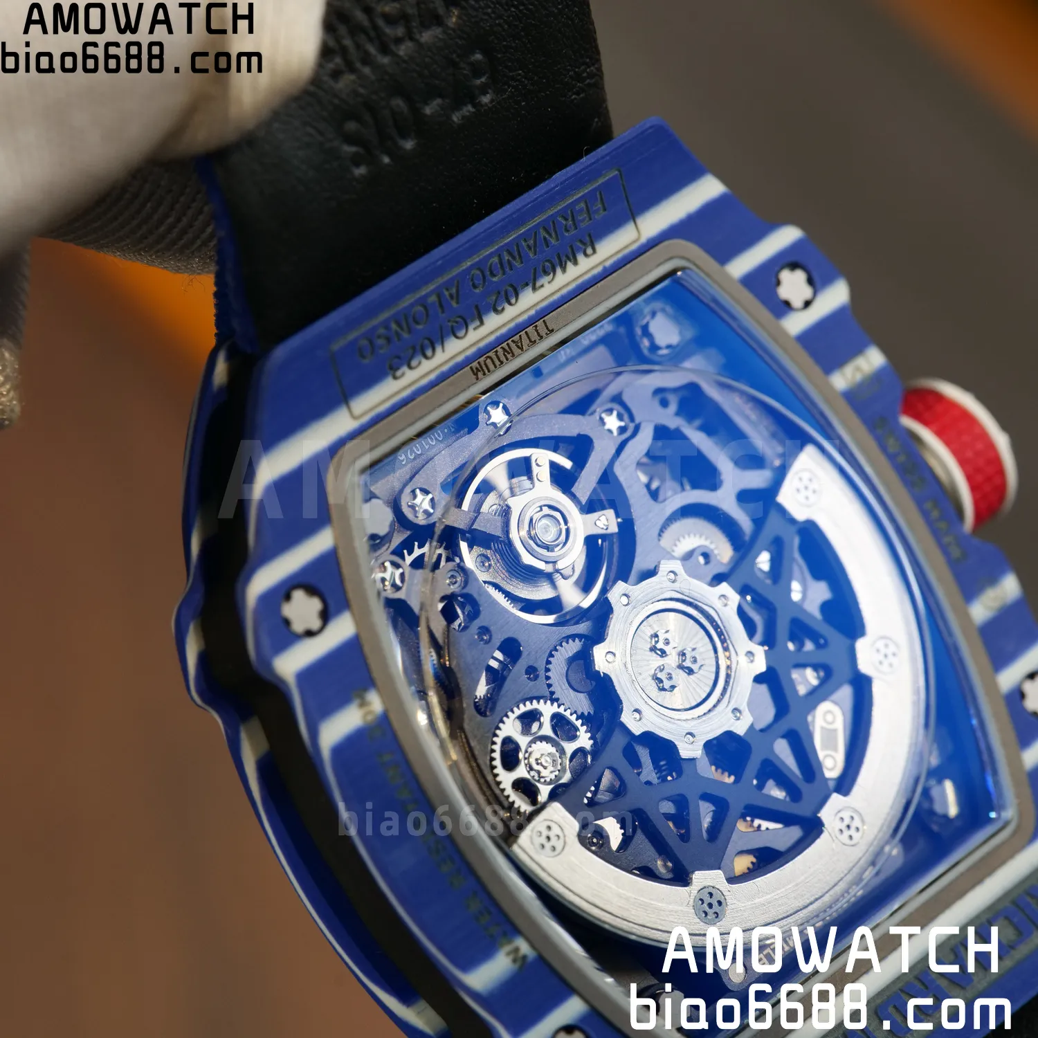 RICHARD MILLE RM67-02 Blue NTPT Best Edition Fernando Alonso Dial on Blue Nylon strap CRMA7 Clone V9 97 d3bba7a60315ed0 AMO Watch