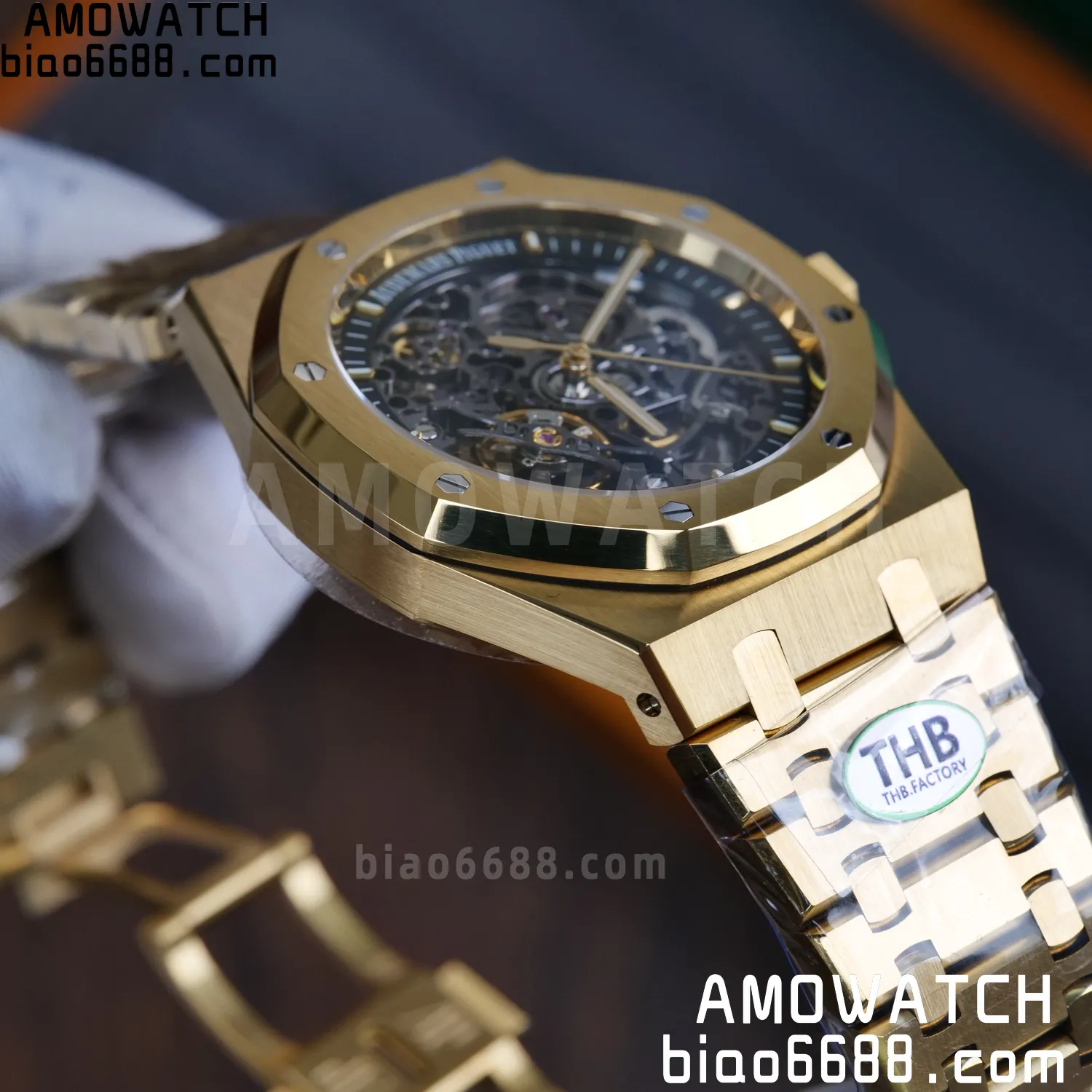 AP Royal Oak 41mm Skeleton 15407 YG THB Factory 1:1 Best Edition Skeleton Dial on RG Bracelet A3132 V2 69 d4ab3f6c5d091b5 阿默表行AmoWatch