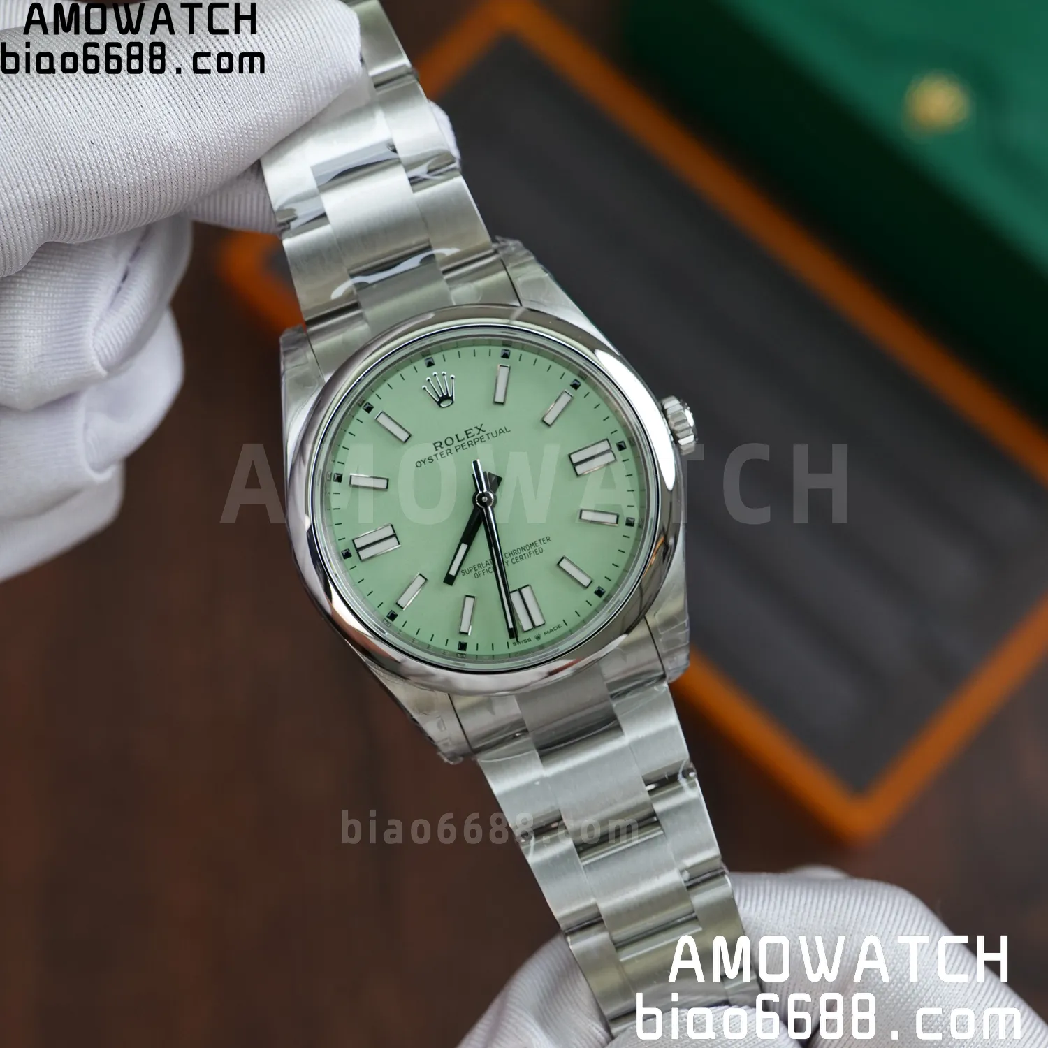Rolex Oyster Perpetual 124300 41mm VSF 1:1 Best Edition 904L Steel Green Dial VS3235 54 d73aae3a2c9736e AMO Watch