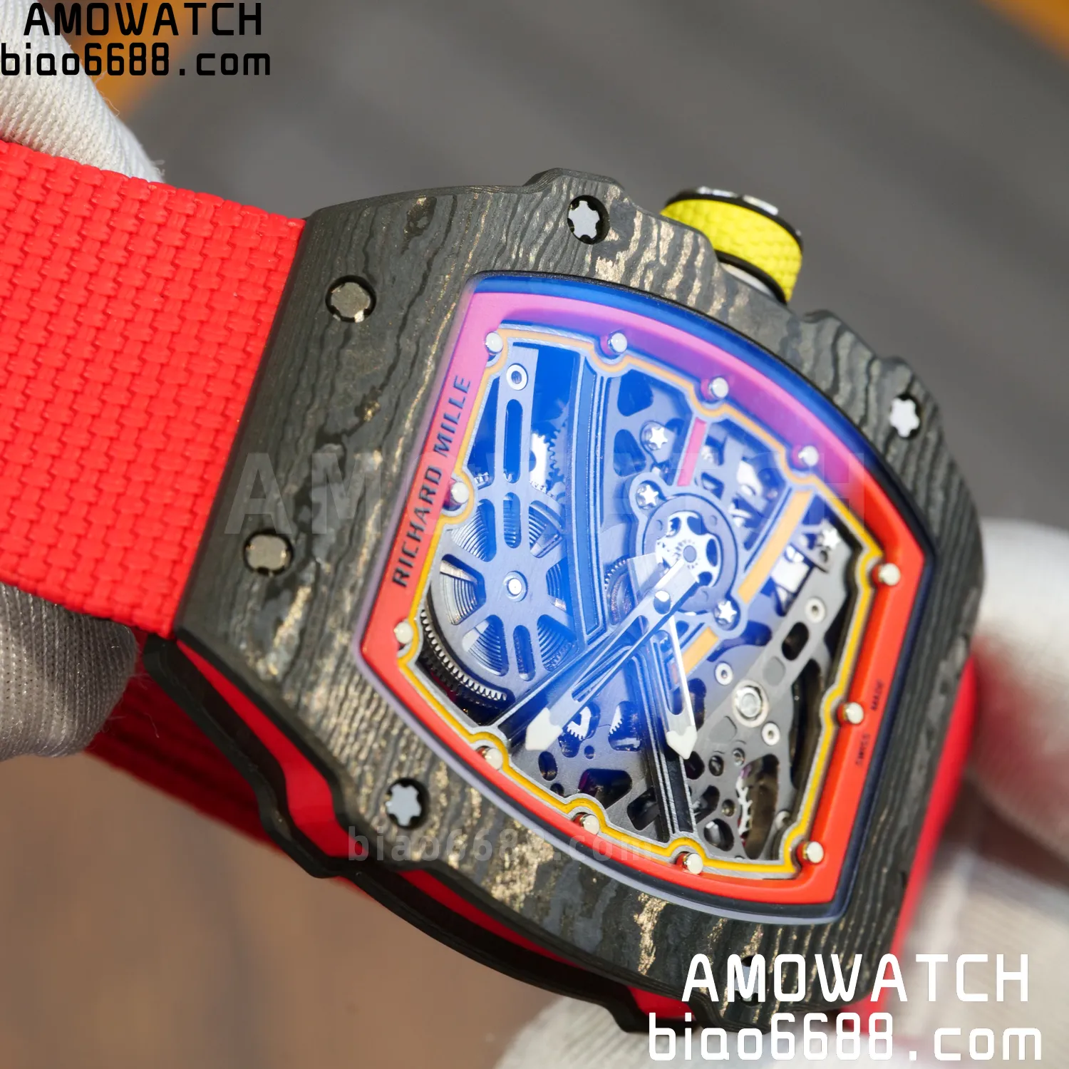 RICHARD MILLE RM67-02 Black NTPT Best Edition Spain Dial on Red Nylon strap CRMA7 Clone V9 89 d98828dad1466a1 AMO Watch