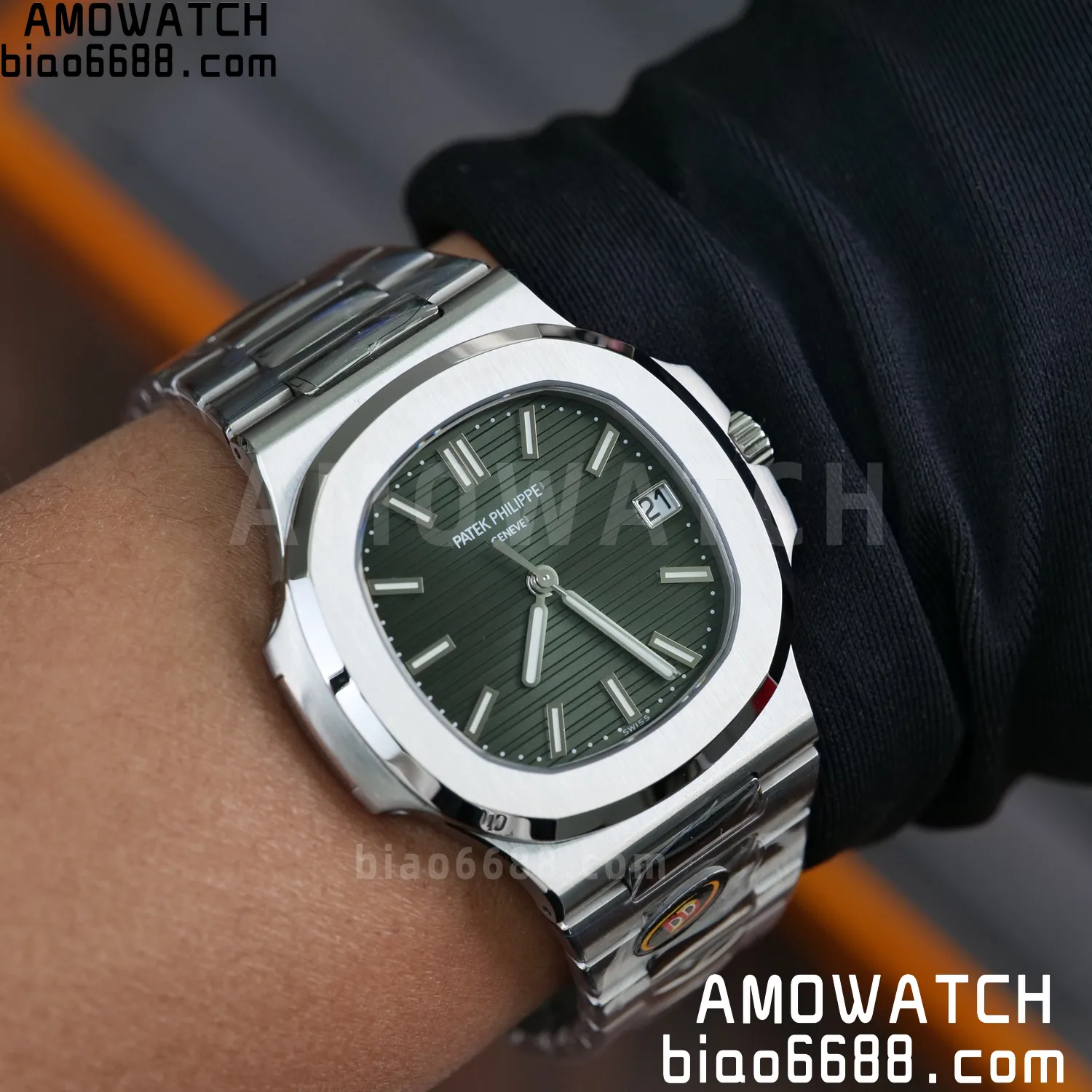 PP Nautilus 5711 DDF 1:1 Best Edition Green Dial on SS Bracelet DD330 Super Clone 90 d99aa66abd162af AMO Watch