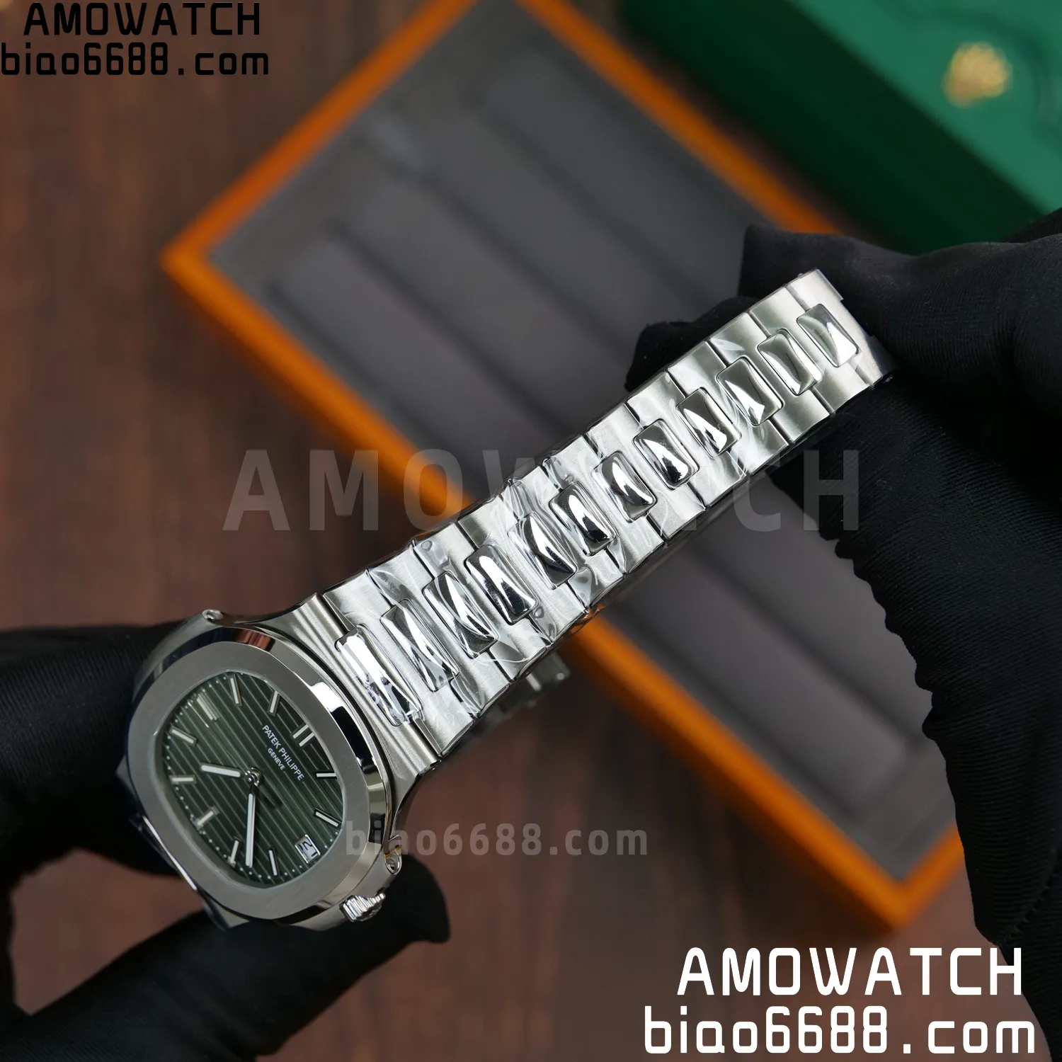 PP Nautilus 5711 DDF 1:1 Best Edition Green Dial on SS Bracelet DD330 Super Clone 68 dc1c1ca11fc9ea0 AMO Watch