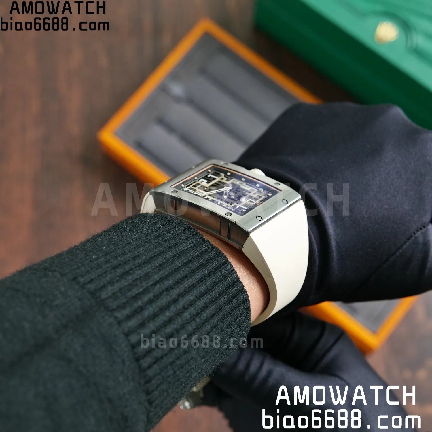 RICHARD MILLE Umi Maker's RM16-02 Titanium Skeleton Dial on Rubber strap CRMA9 Super Clone 138 dd99ab60a90f37b AMO Watch