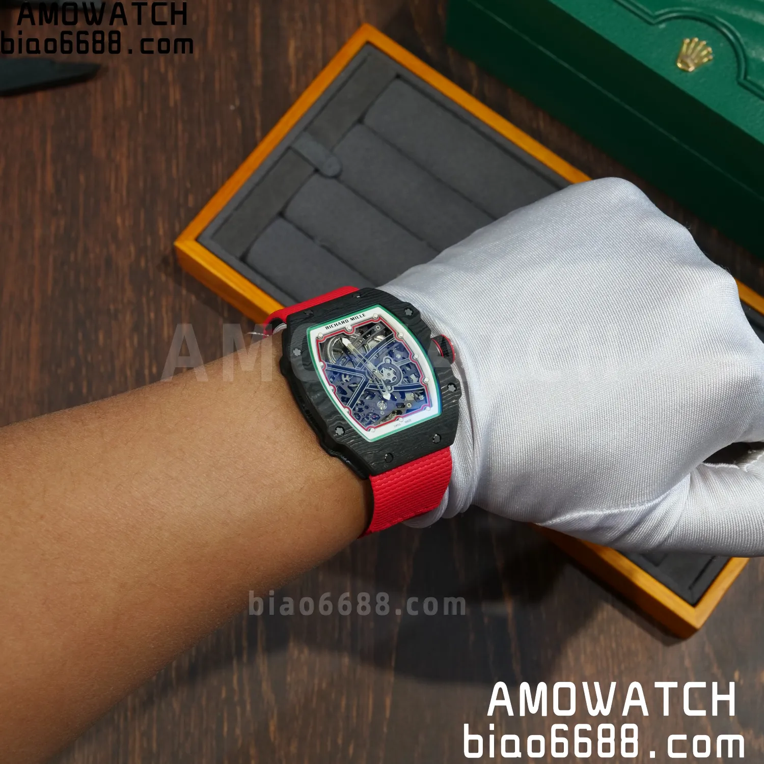 RICHARD MILLE RM67-02 Black NTPT Best Edition Italy Dial on Red Nylon strap CRMA7 Clone V9 102 de1203442341189 AMO Watch