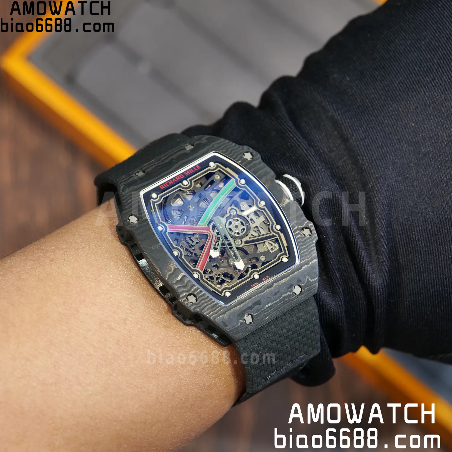 RICHARD MILLE RM67-02 Black NTPT AVF Best Edition UAE Dial on Black Nylon strap CRMA7 Clone 103 de964968e3b868e AMO Watch