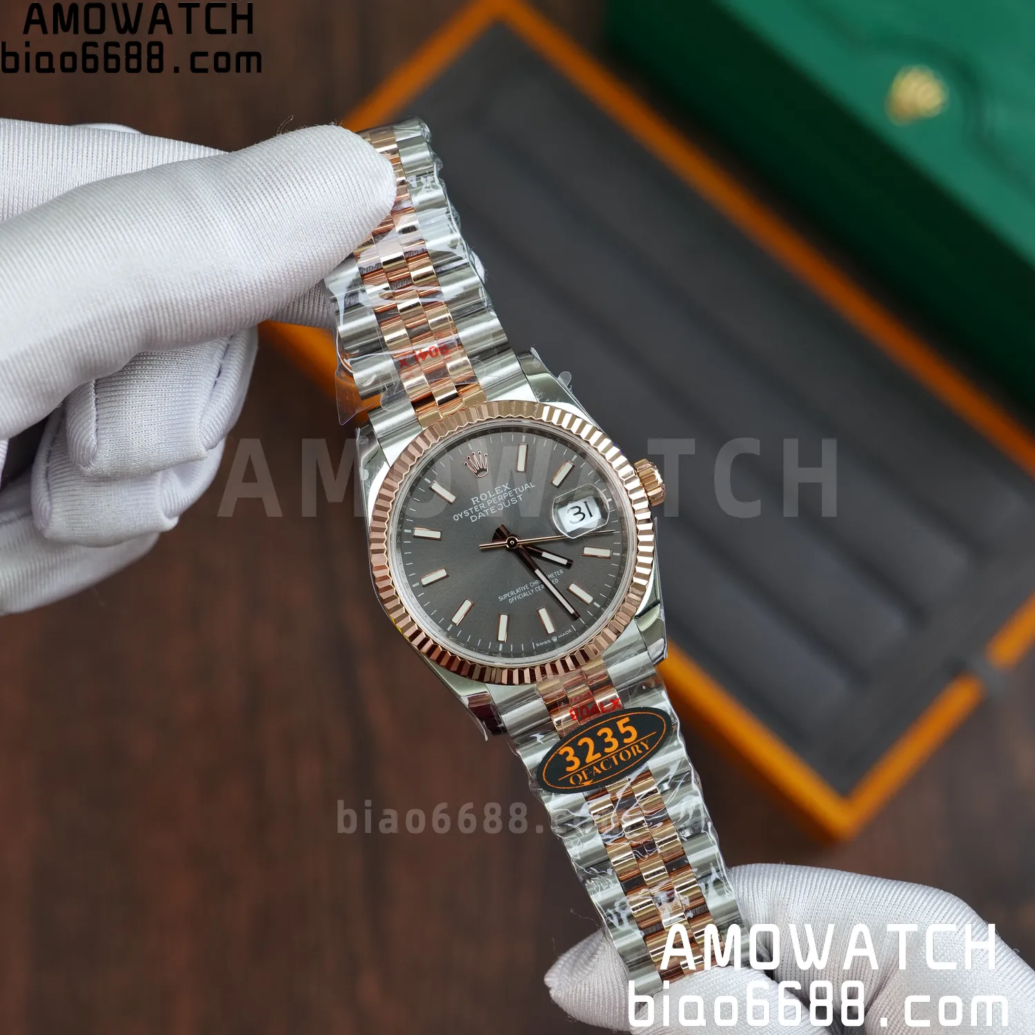 Rolex DateJust 36mm 126233 SS/RG QF 1:1 Best Edition 904L Steel Grey Dial on Jubilee Bracelet DD3235(Gain Weight) 65 df413e3d0d7ce91 AMO Watch
