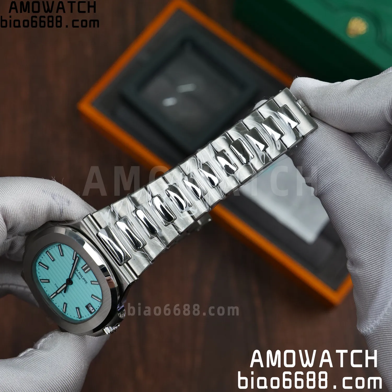 Custom Made PP Nautilus 5711 Tiffany Modified content :SW factory Tiffany Dial 、SW Pointer、DEEP crystal 69 e1a93498c1cf43f 阿默表行AmoWatch