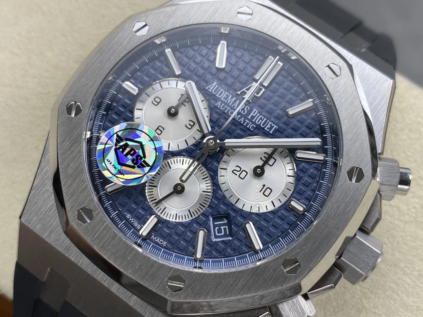 AP Royal Oak Chrono 26331 SS APSF 1:1 Best Edition Blue Dial on Blue Rubber Strap A2385 31 e2ade82dbc680bc 阿默表行AmoWatch
