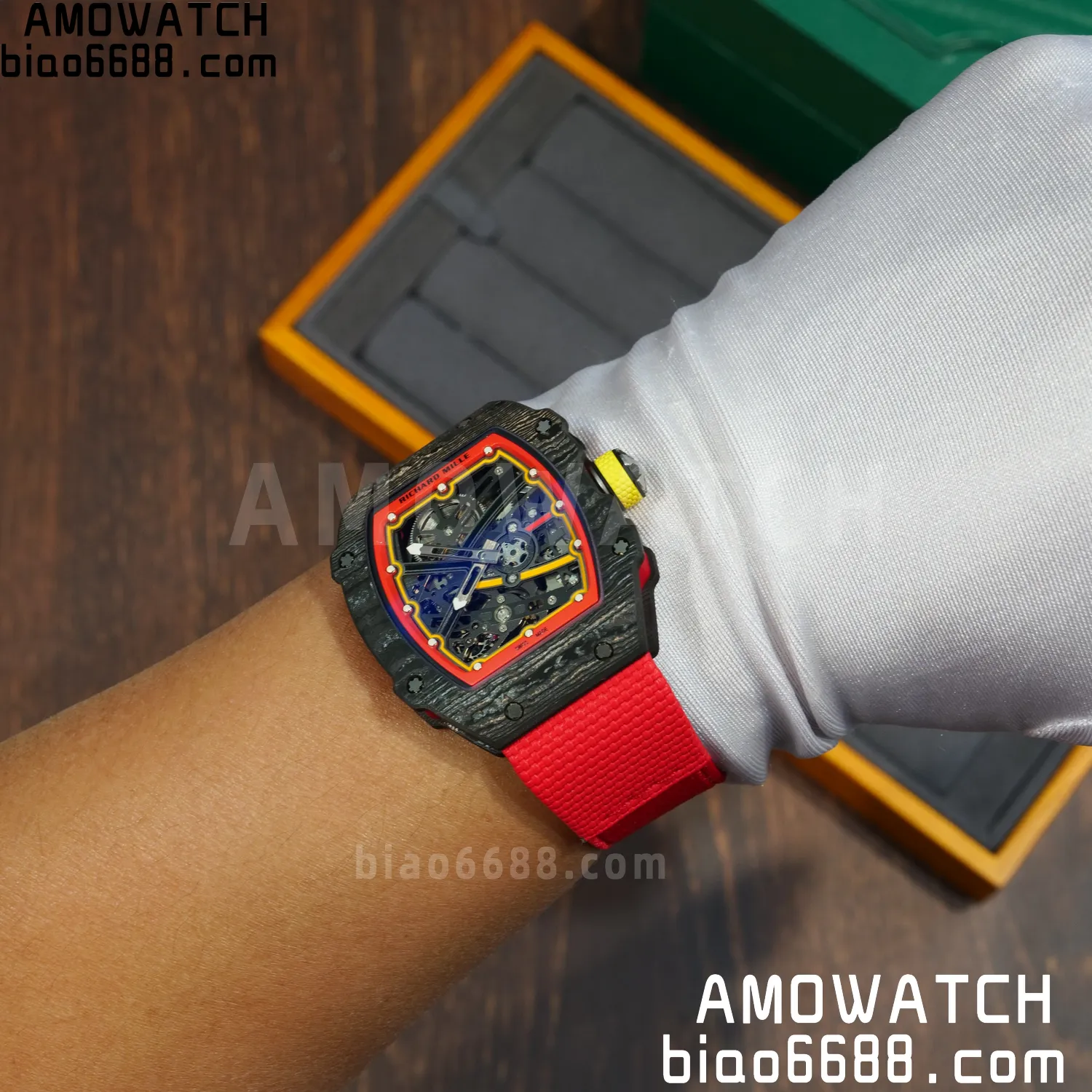 RICHARD MILLE RM67-02 Black NTPT Best Edition Spain Dial on Red Nylon strap CRMA7 Clone V9 101 e46e02328c1a1e9 AMO Watch