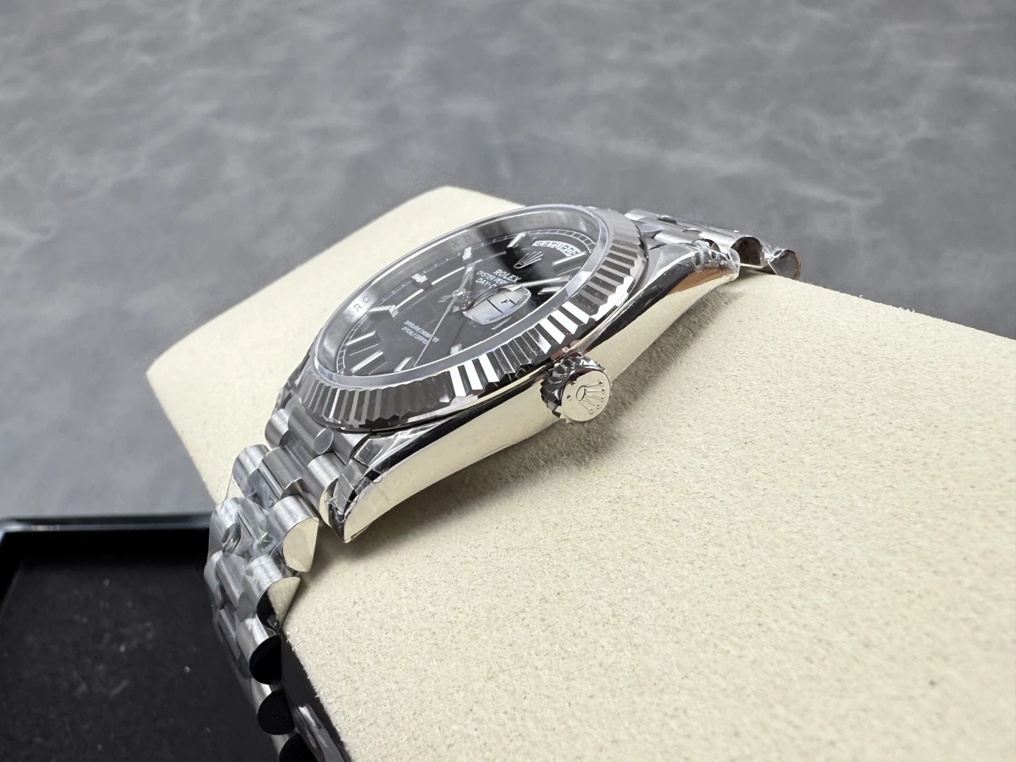 Rolex DayDate 228239 40mm VSF 1:1 Best Edition Black Dial Fluted Bezel 3255 34 e4cd54cbb9946fd 阿默表行AmoWatch