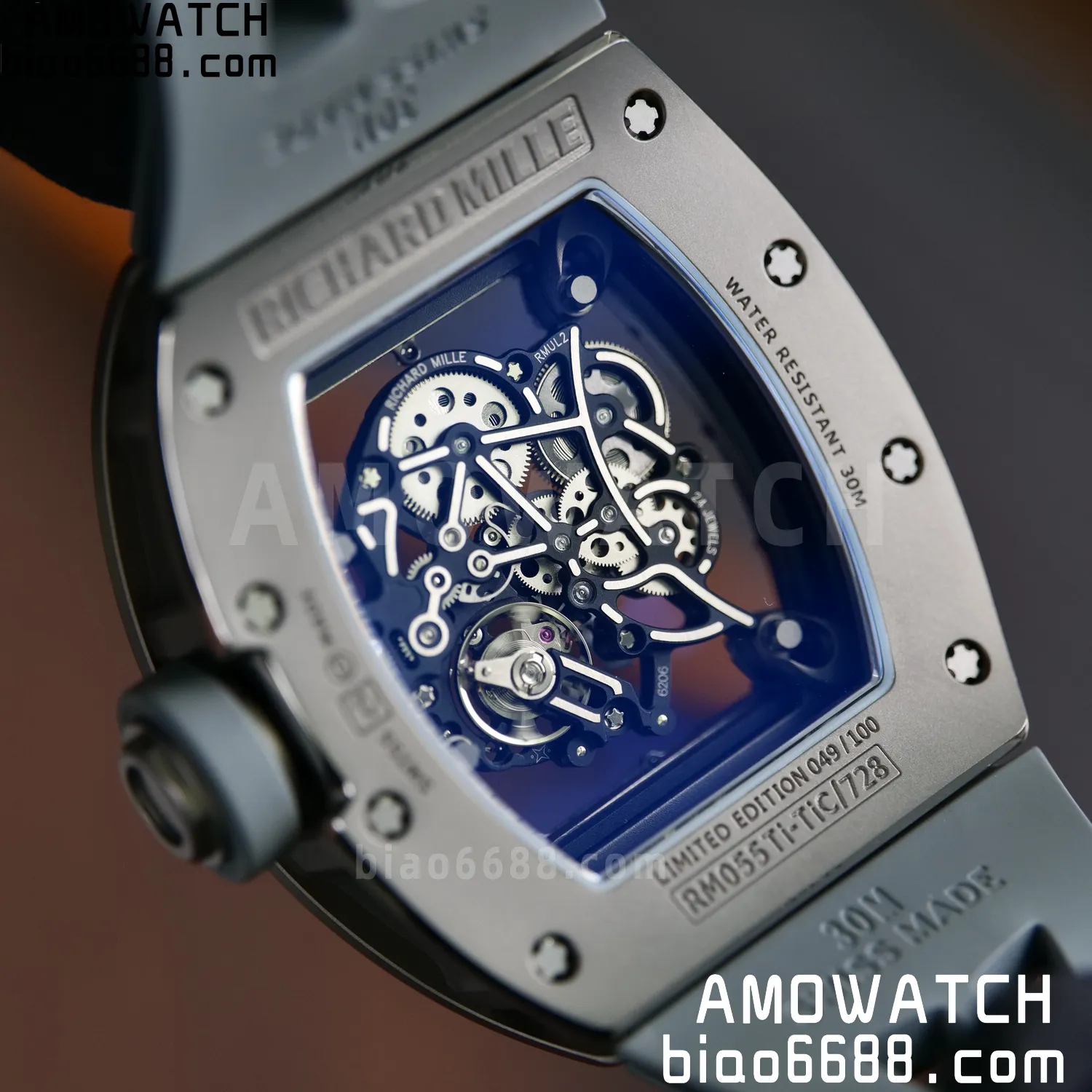 RICHARD MILLE RM055 Gray Ceramic UMI 1:1 Best Edition on Shark Rubber Strap RMUL2 Free Sprung 101 e6475e3e462a8b2 AMO Watch