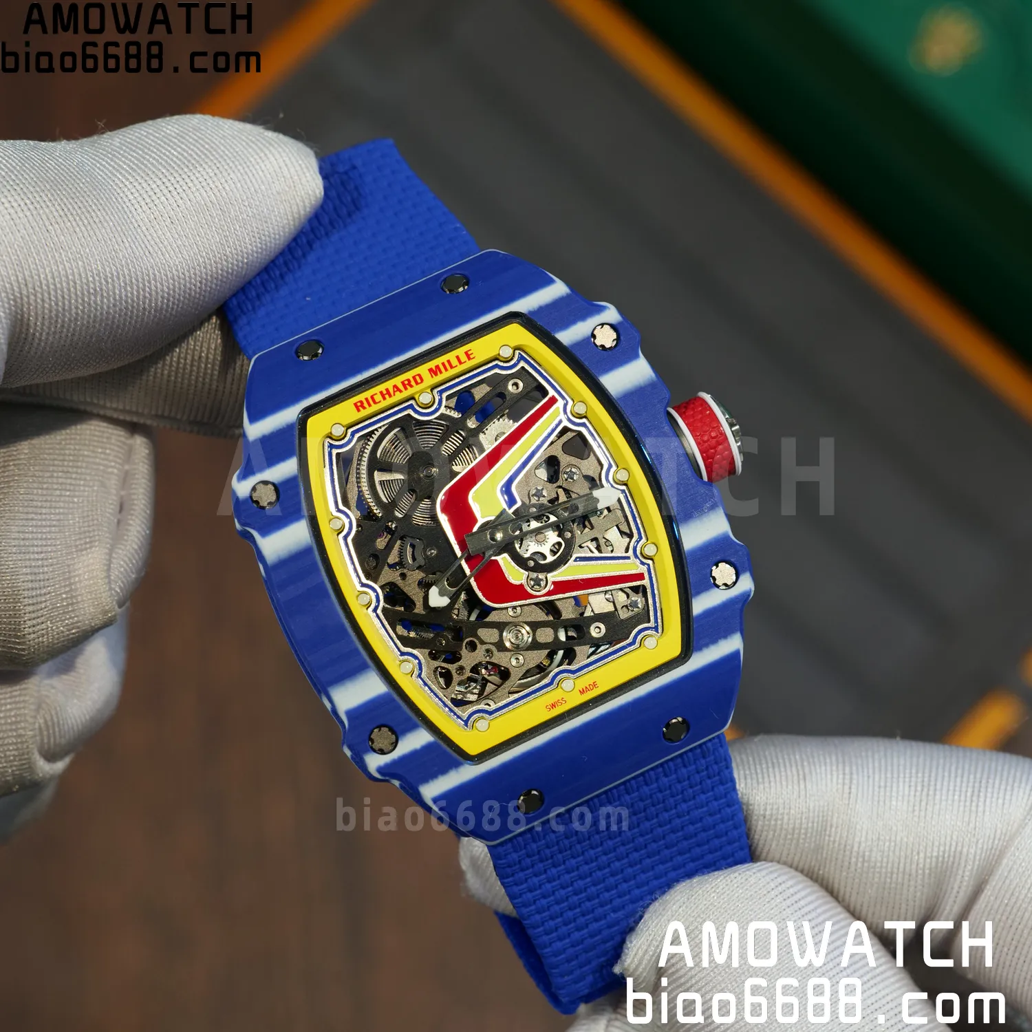 RICHARD MILLE RM67-02 Blue NTPT Best Edition Fernando Alonso Dial on Blue Nylon strap CRMA7 Clone V9 74 e8050414b765d63 AMO Watch