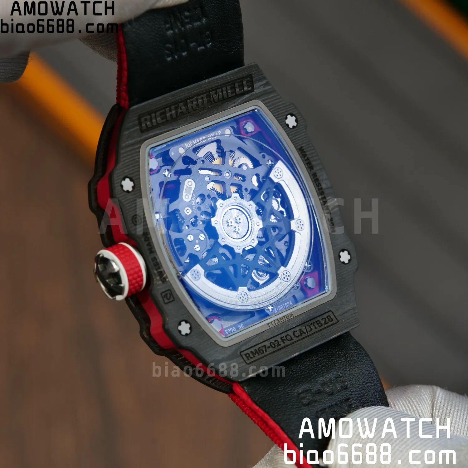 RICHARD MILLE RM67-02 Black NTPT Best Edition Norway Dial on Red Nylon strap CRMA7 Clone V9 87 e81ce44edbb0e67 AMO Watch