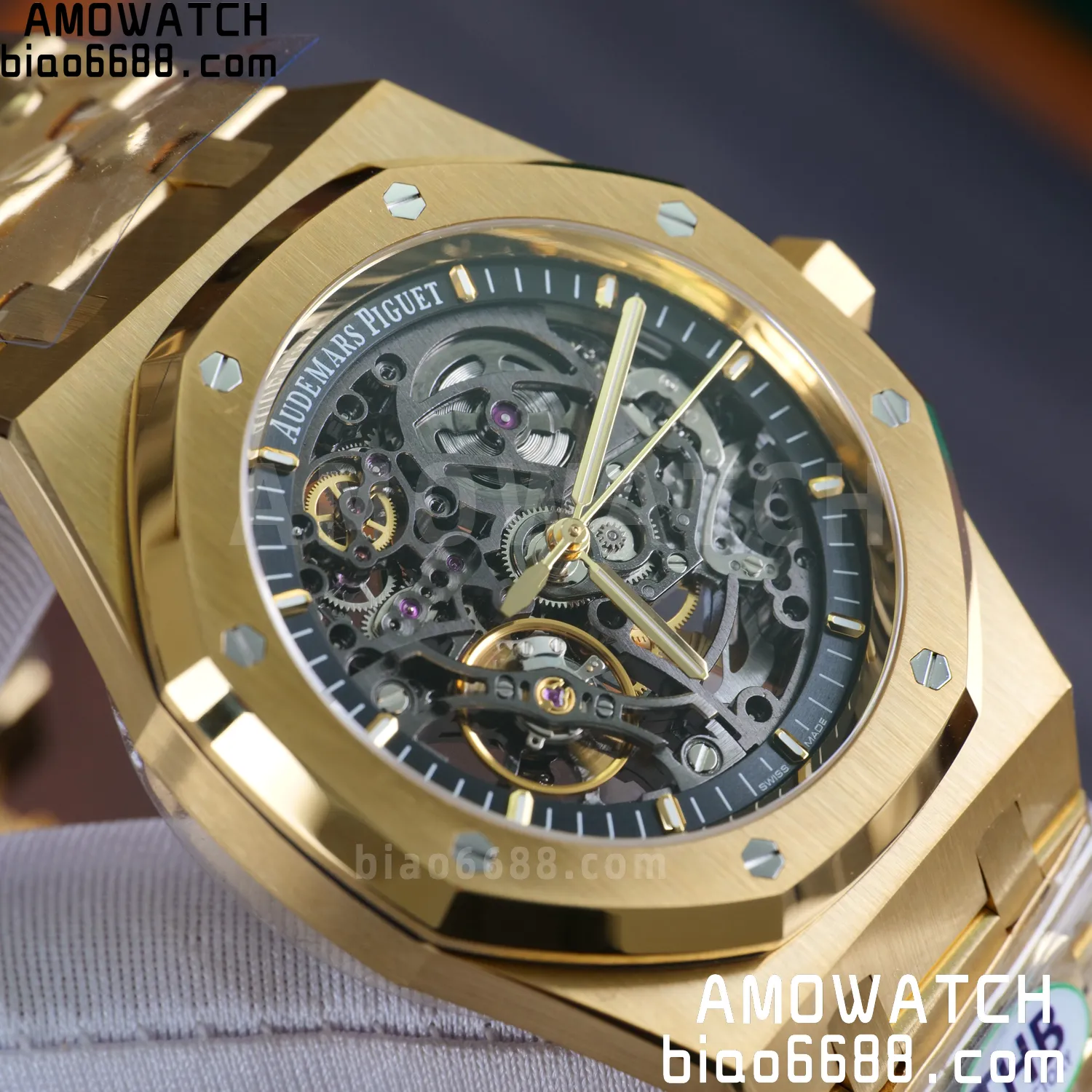 AP Royal Oak 41mm Skeleton 15407 YG THB Factory 1:1 Best Edition Skeleton Dial on RG Bracelet A3132 V2 76 e946f76621d0c19 阿默表行AmoWatch