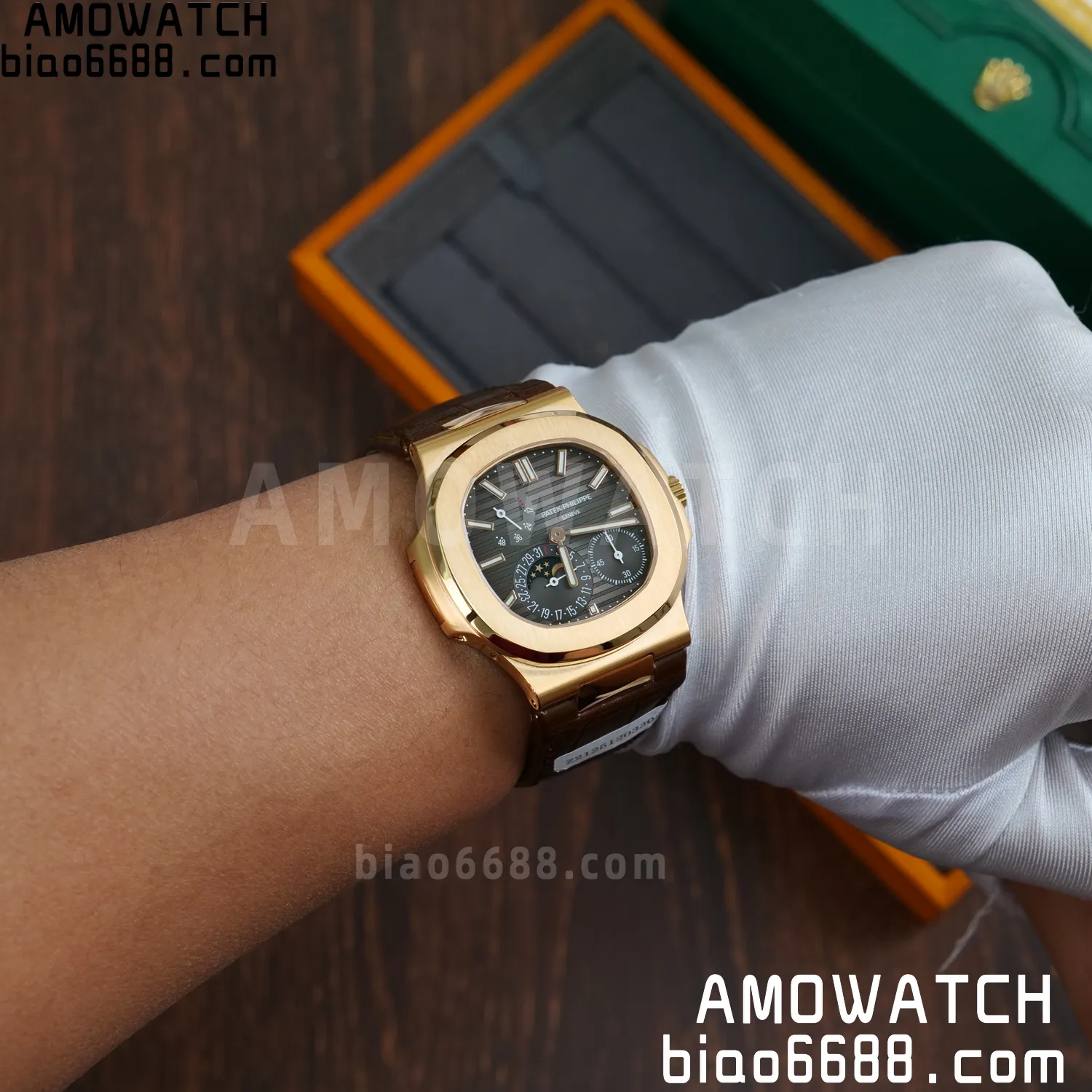 Custom Made PP Nautilus 5712 RG PPF 18K Real Rose Gold Plating 92 e98992fb00764c7 AMO Watch
