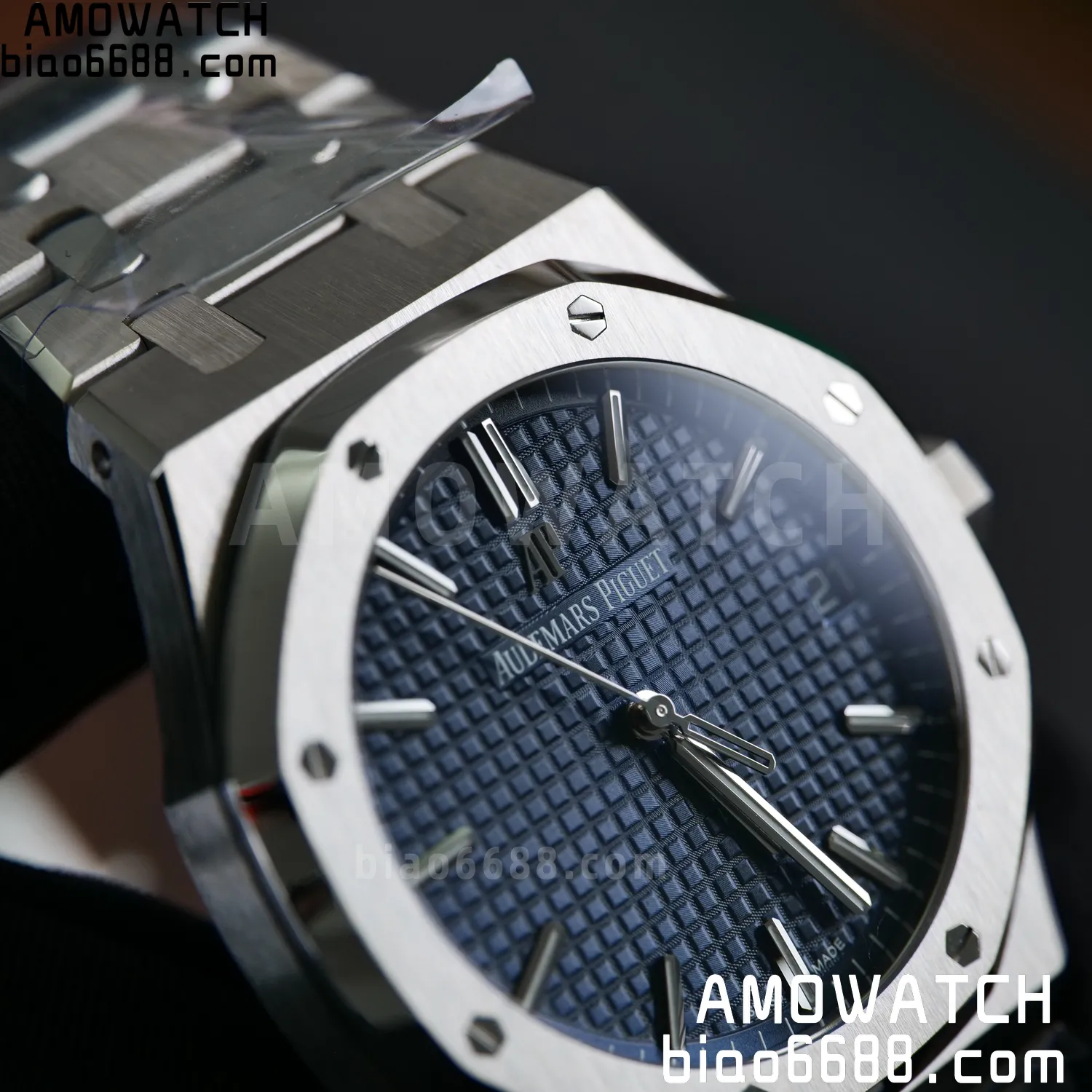 AP Royal Oak 41mm 15500 SS VSF1:1 Best Edition Blue Textured Dial on SS Bracelet A4302 Super Clone 98 eb29bbc8dd3497e AMO Watch