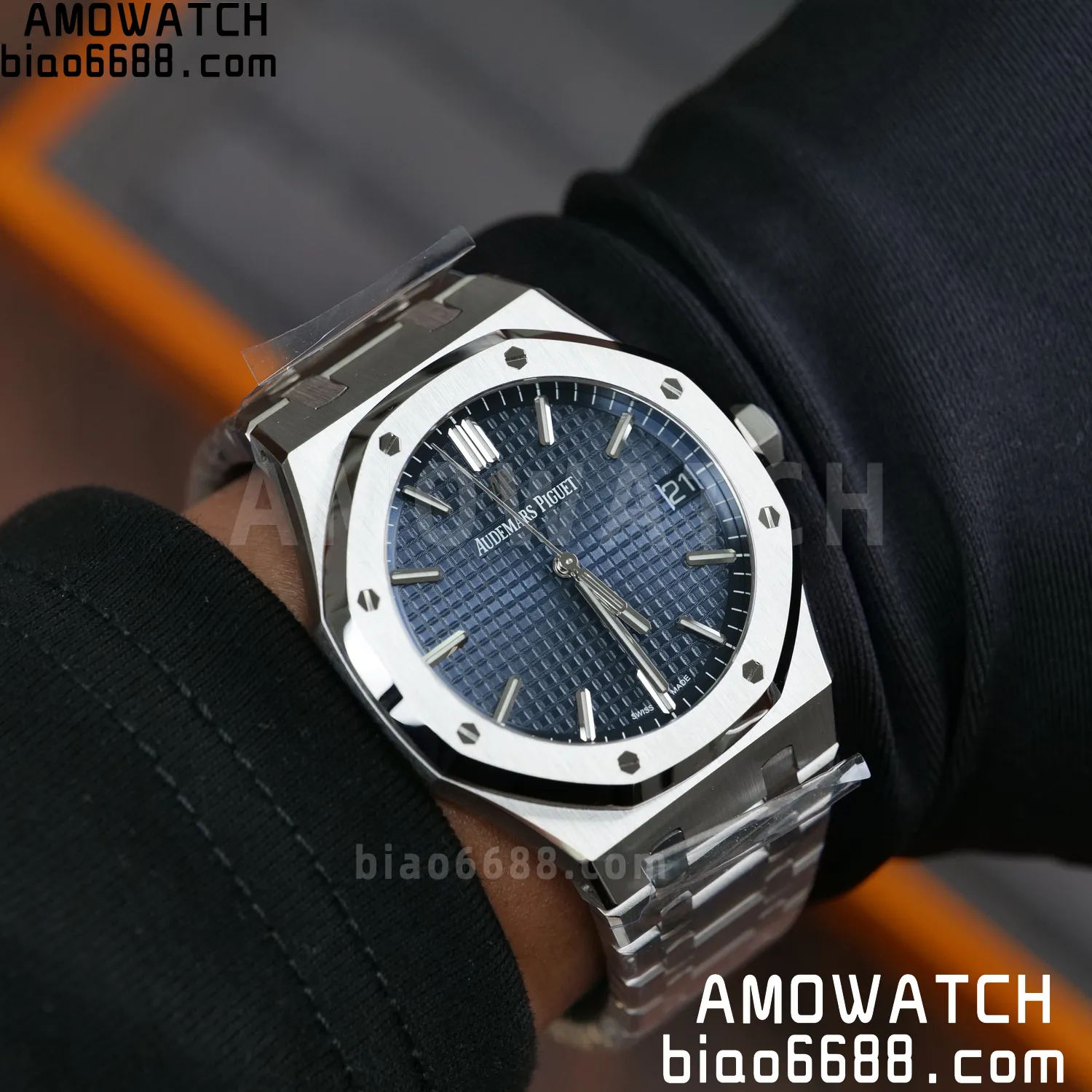 AP Royal Oak 41mm 15500 SS VSF1:1 Best Edition Blue Textured Dial on SS Bracelet A4302 Super Clone 113 eb71baf4a66f8c9 AMO Watch