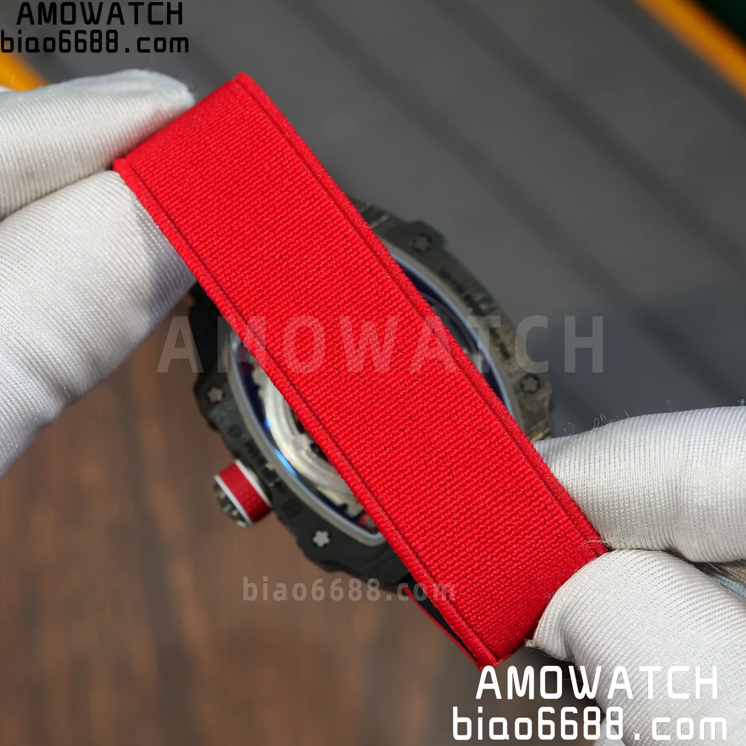 RICHARD MILLE RM67-02 Black NTPT Best Edition Norway Dial on Red Nylon strap CRMA7 Clone V9 90 ebb2811b82d9312 AMO Watch