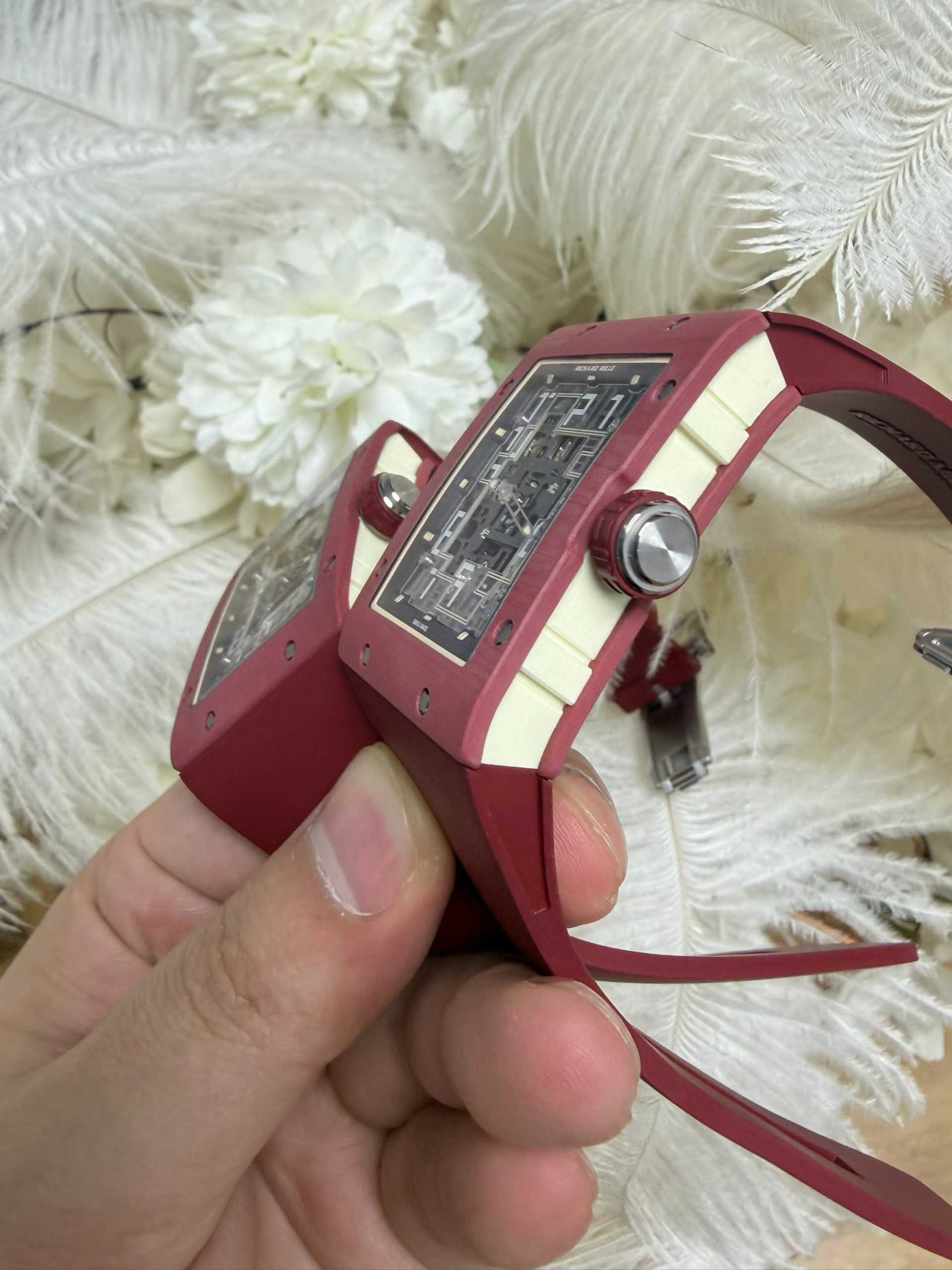 RICHARD MILLE Umi Maker's Red carbon RM16-02 Skeleton Dial on Rubber strap CRMA9 Super Clone 16 ec5131c60068ae6 阿默表行AmoWatch