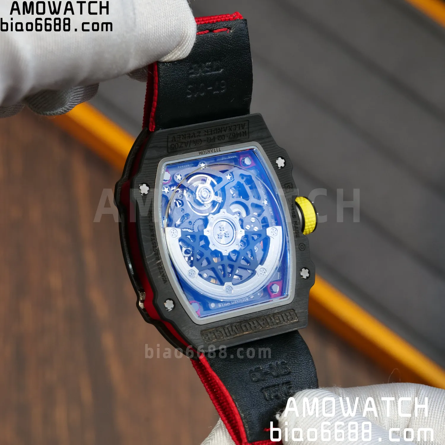 RICHARD MILLE RM67-02 Black NTPT Best Edition Spain Dial on Red Nylon strap CRMA7 Clone V9 99 ed4d5c940cdc6e6 AMO Watch