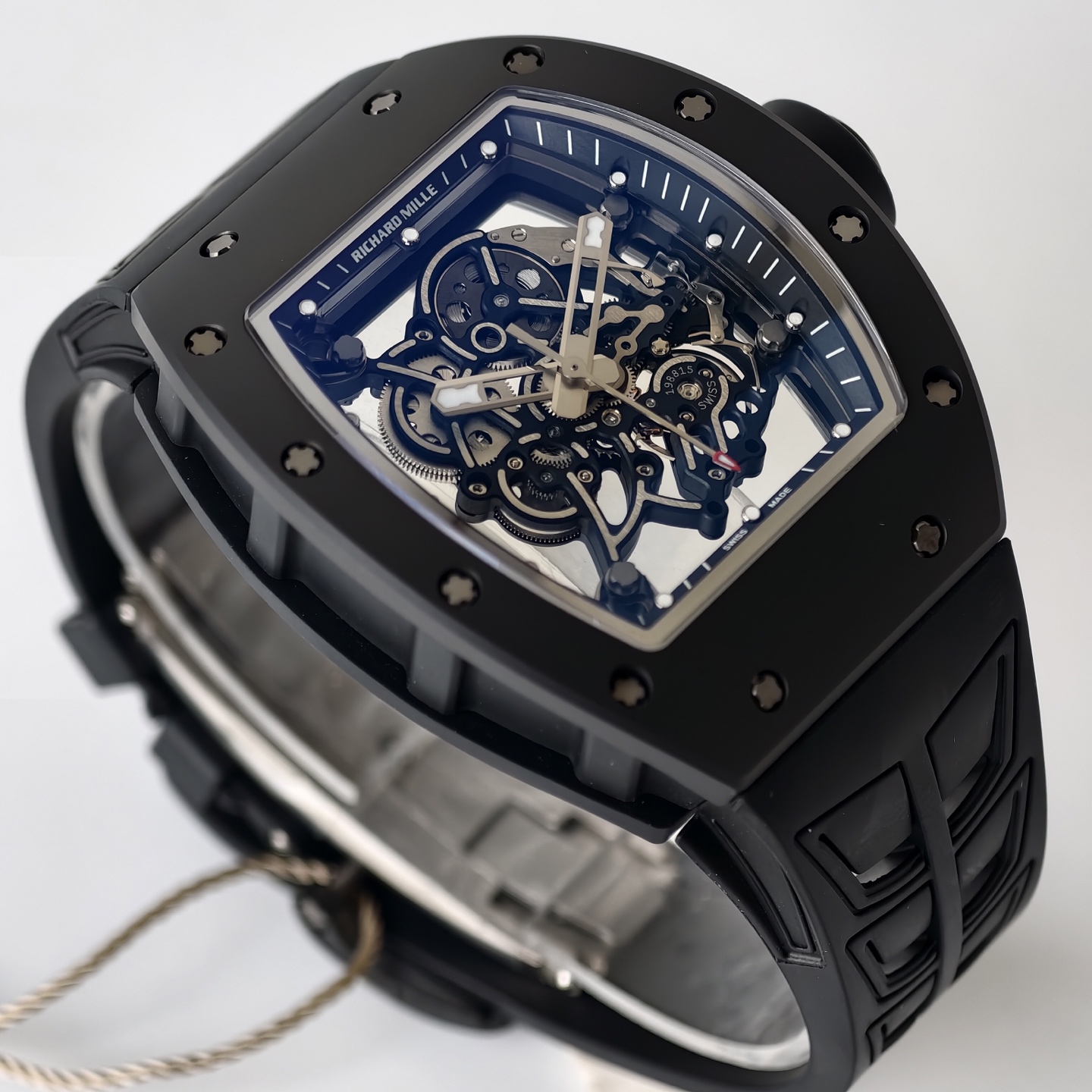 Richard Mille RM055 Black Ceramic UMI 1:1 Best Edition on Black/Red Inner Bezel on Shark Rubber Strap RMUL2 Free Sprung 21 ef917e3e9bcd40f AMO Watch