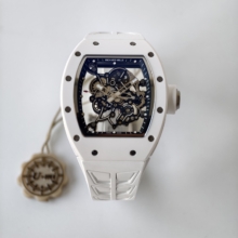 RM055 White Ceramic UMI 1:1 Best Edition on Shark Rubber Strap RMUL2 Free Sprung