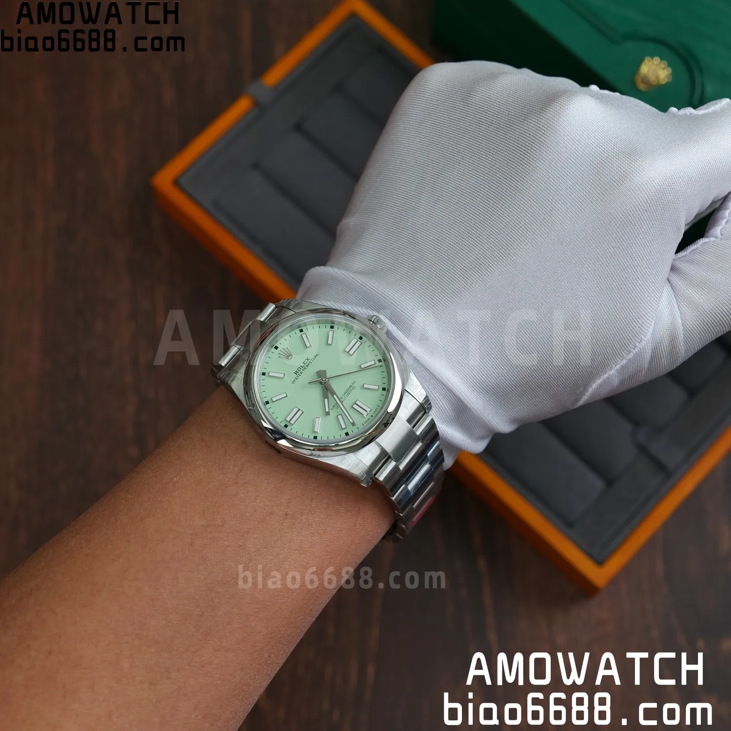 Rolex Oyster Perpetual 124300 41mm VSF 1:1 Best Edition 904L Steel Green Dial VS3235 75 f4582f82934fd81 AMO Watch