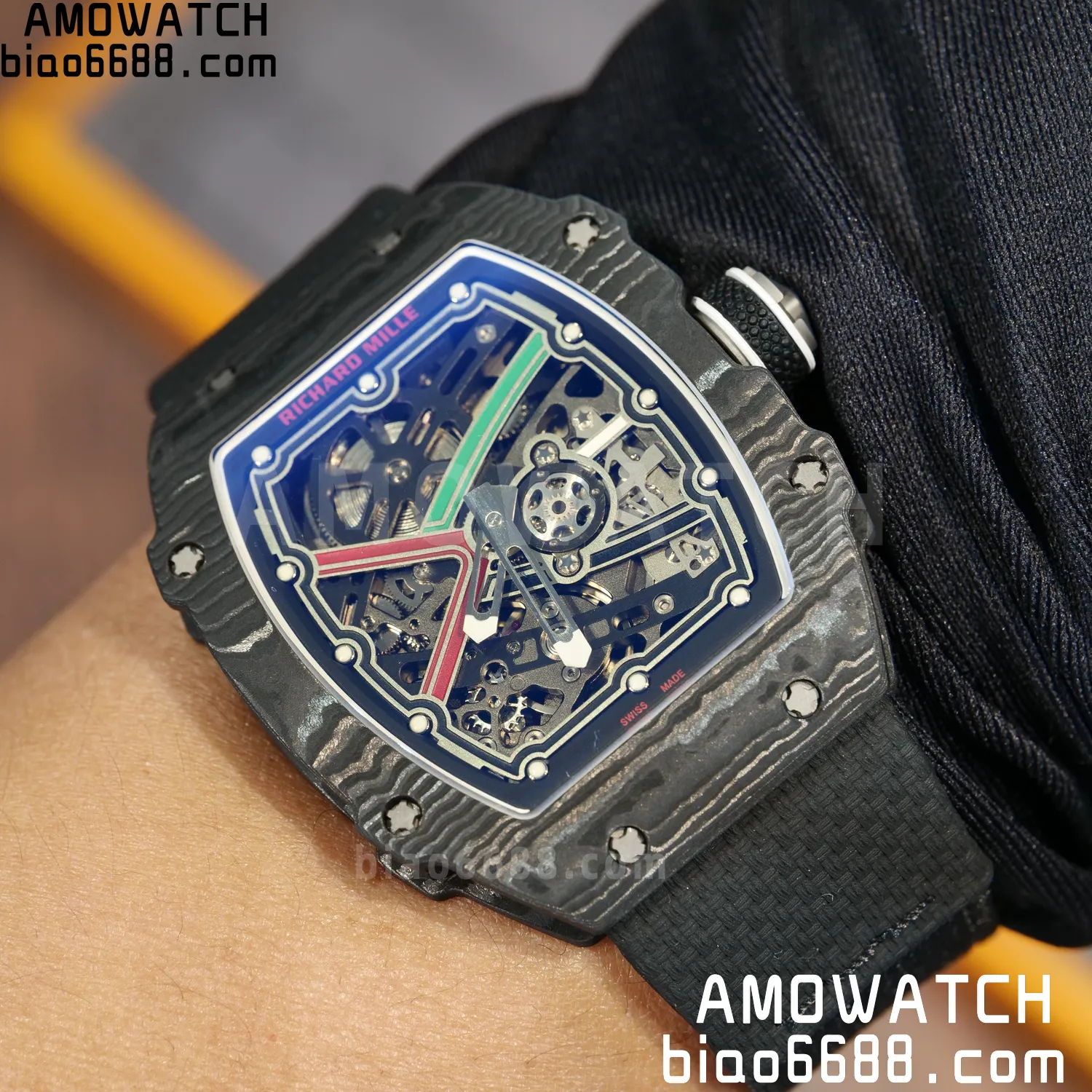 RICHARD MILLE RM67-02 Black NTPT AVF Best Edition UAE Dial on Black Nylon strap CRMA7 Clone 102 f533a9688335dc7 AMO Watch