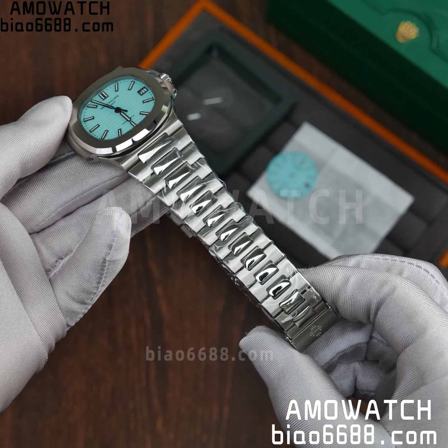 Custom Made PP Nautilus 5711 Tiffany Modified content :SW factory Tiffany Dial 、SW Pointer、DEEP crystal 70 f672349304231f9 阿默表行AmoWatch