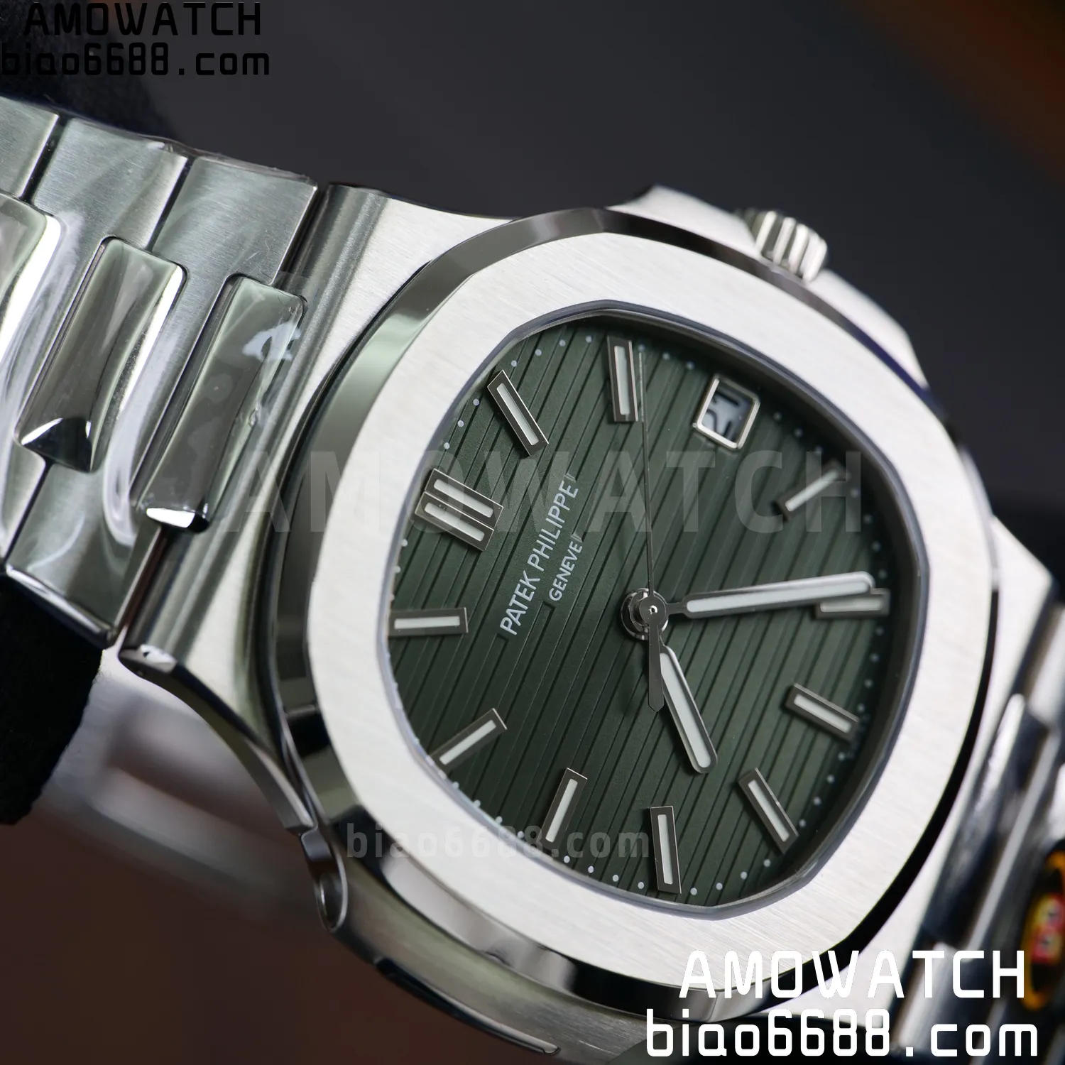 PP Nautilus 5711 DDF 1:1 Best Edition Green Dial on SS Bracelet DD330 Super Clone 78 f9e867d8d66918d AMO Watch