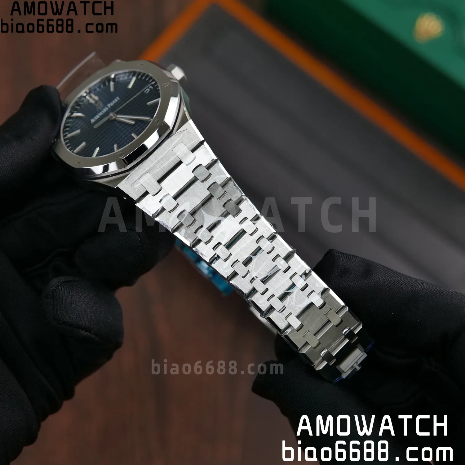 AP Royal Oak 41mm 15500 SS VSF1:1 Best Edition Blue Textured Dial on SS Bracelet A4302 Super Clone 84 fb07cc1fa2998e7 AMO Watch