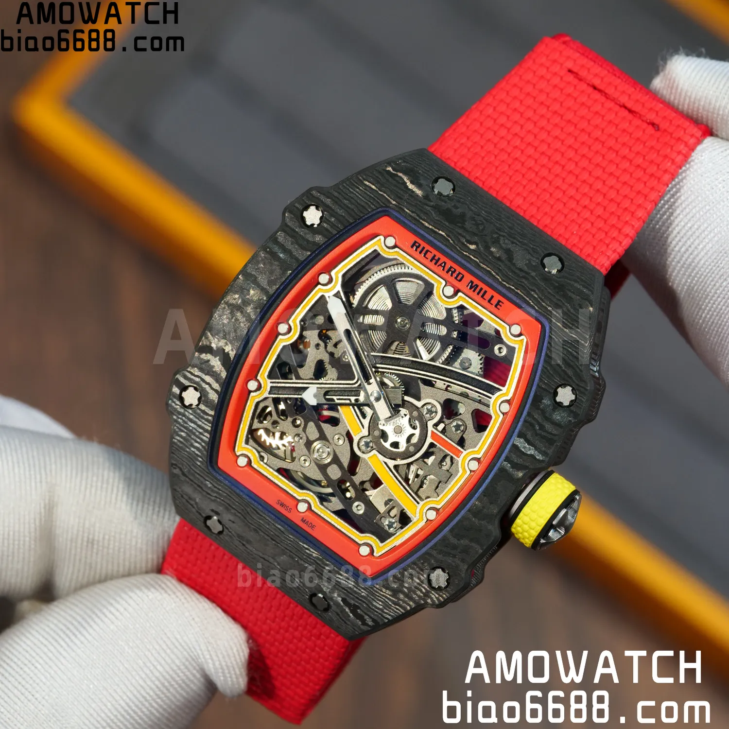 RICHARD MILLE RM67-02 Black NTPT Best Edition Spain Dial on Red Nylon strap CRMA7 Clone V9 93 fd9ad3f4d23fb51 AMO Watch