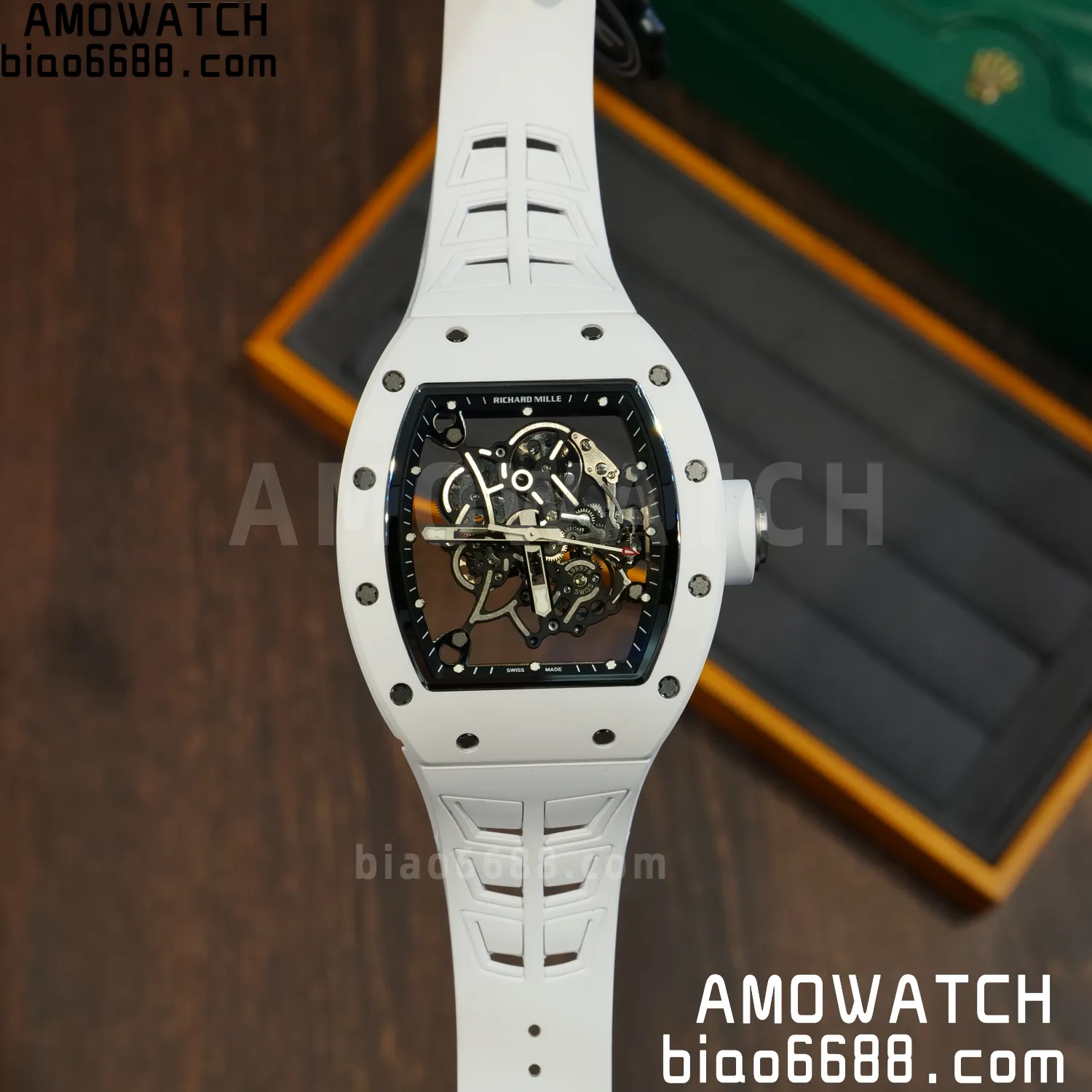 Richard Mille RM055 White Ceramic ZF 1:1 Best Edition Shark Fin Rubber Strap RMUL2 Super Clone V3 64 fde39889e159d2c AMO Watch