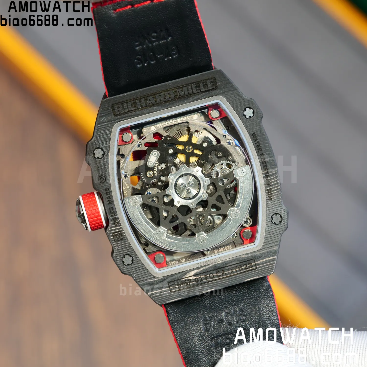 RICHARD MILLE RM67-02 Black NTPT Best Edition Norway Dial on Red Nylon strap CRMA7 Clone V9 89 fef8280ed638694 AMO Watch