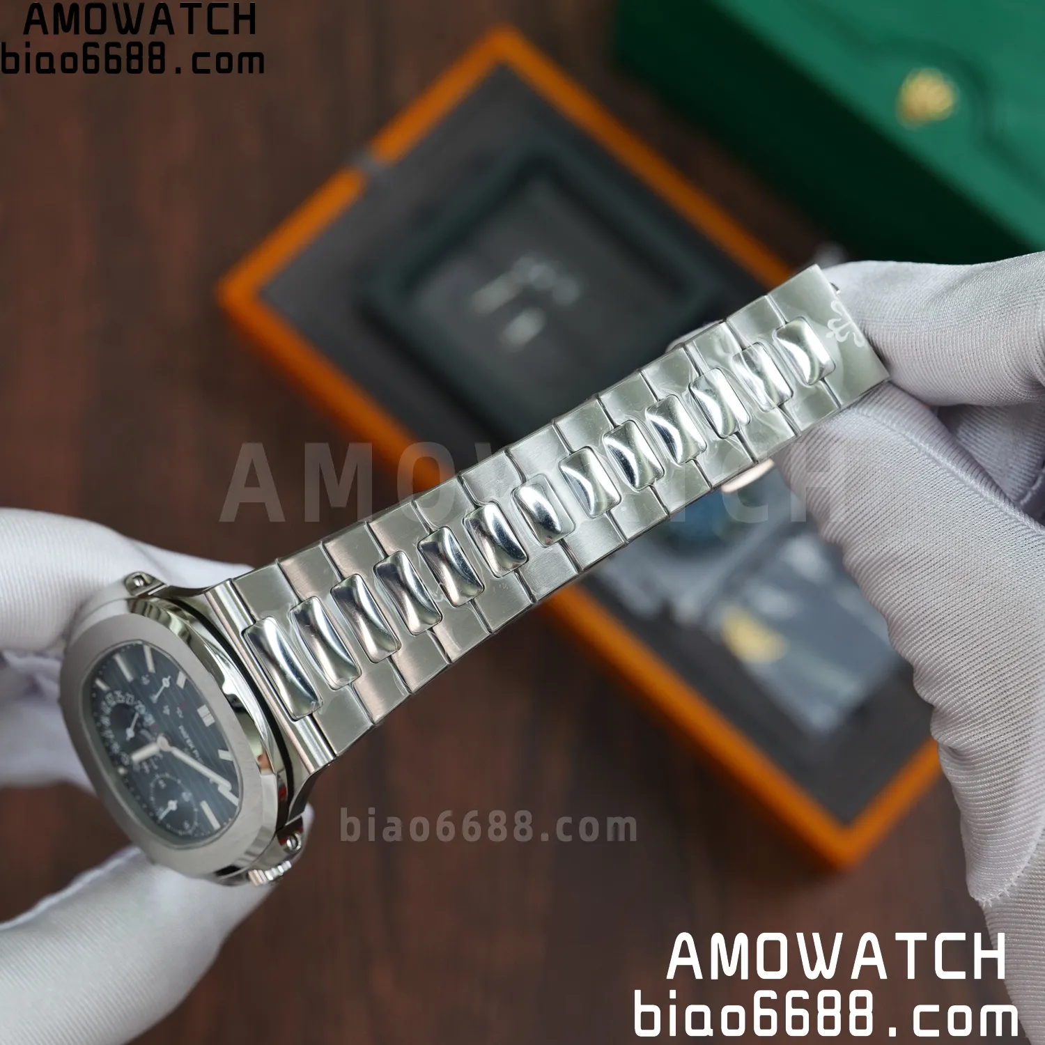 Custom Made PP Nautilus 5712 SW Dial Hands VVS Moon Phase Wheel 53 ff9c7f86d229808 AMO Watch