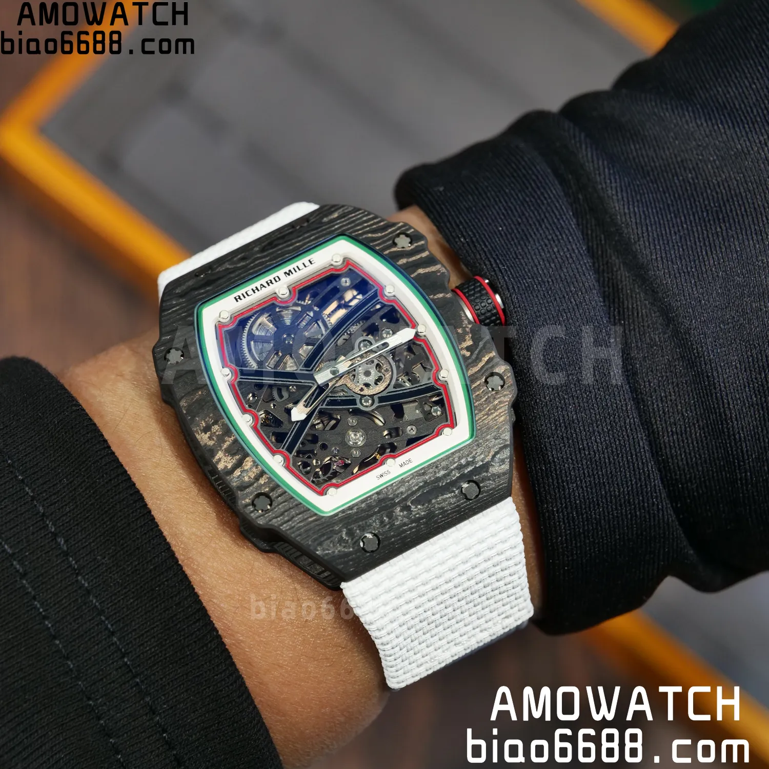 RICHARD MILLE RM67-02 Black NTPT Best Edition Italy Dial on White Nylon strap CRMA7 Clone V9 113 00ad3cc065073ea 阿默表行AmoWatch