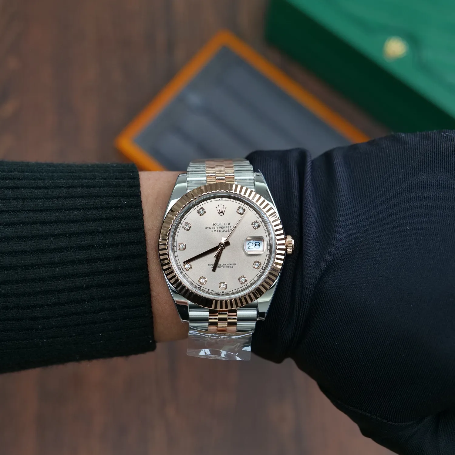 Rolex DateJust 126331 41mm RG ARF 1:1 Best Edition RG Diamonds Dial on Jubilee Bracelet DD3235 V3 (Weighted) 88 029b9586d6fee14 AMO Watch