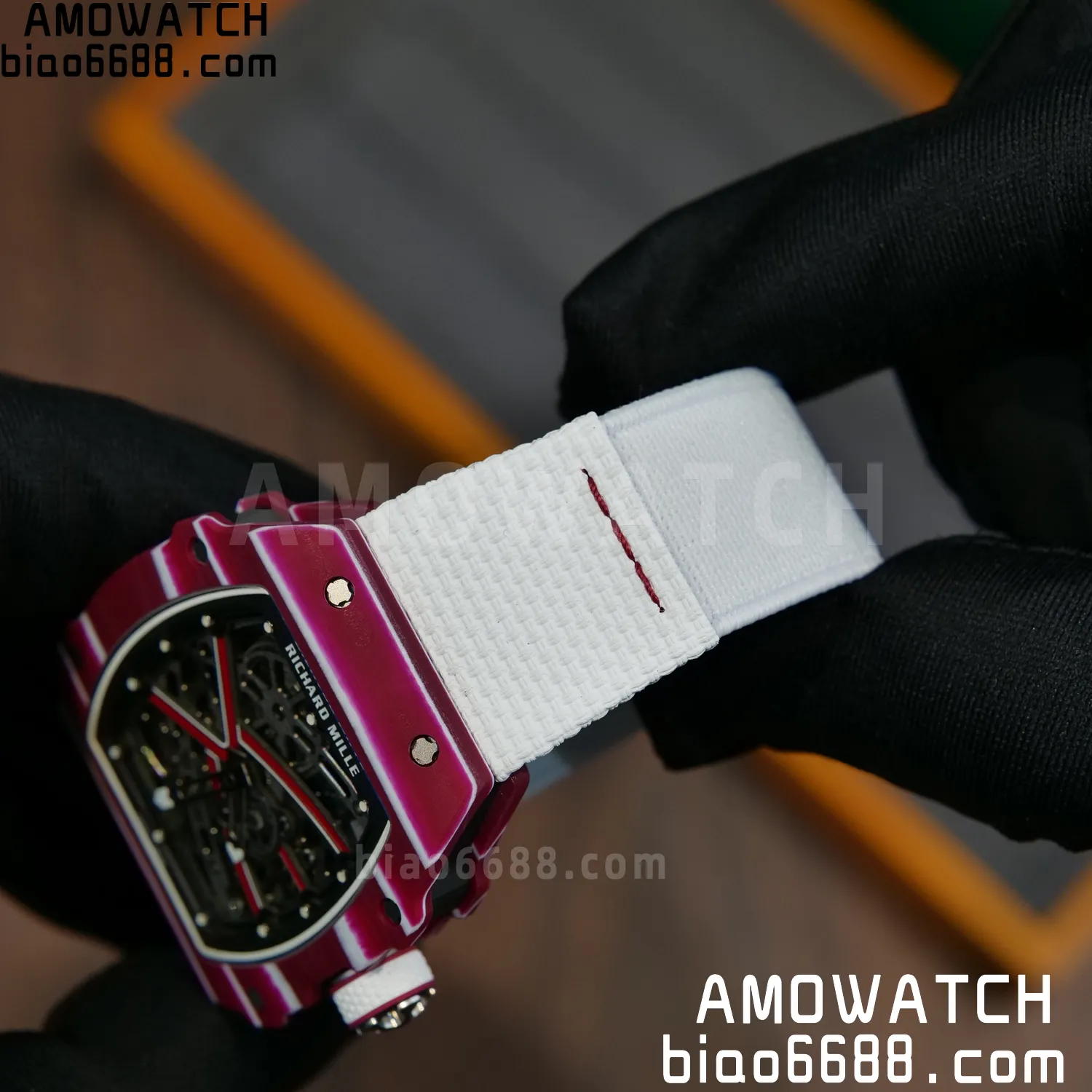 RICHARD MILLE RM67-02 Red NTPT Best Edition Qatar Dial on White Nylon strap CRMA7 Clone V9 63 06799ab76cbb5fb AMO Watch