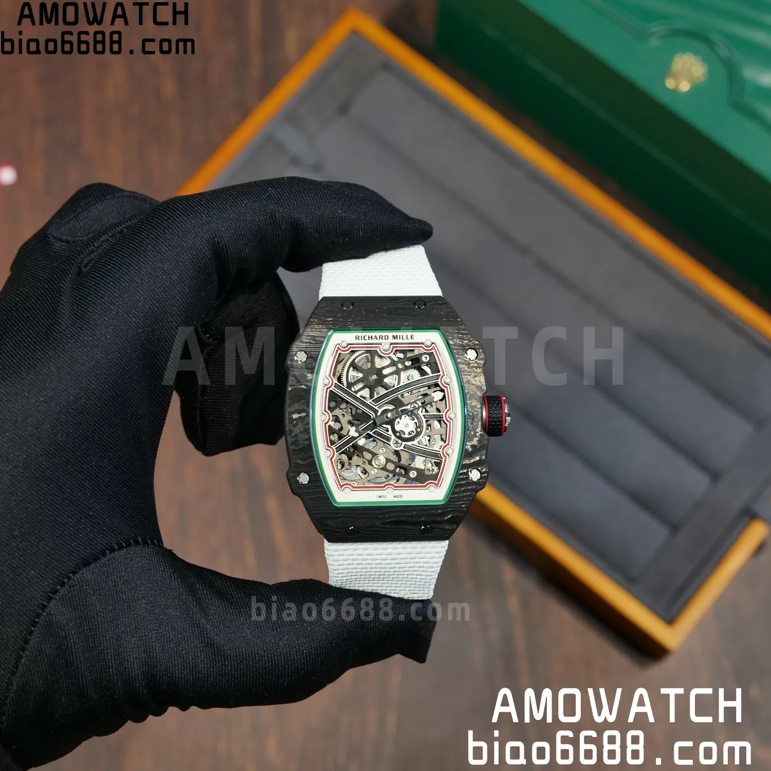 RICHARD MILLE RM67-02 Black NTPT Best Edition Italy Dial on White Nylon strap CRMA7 Clone V9 100 08b6fda2611649e 阿默表行AmoWatch